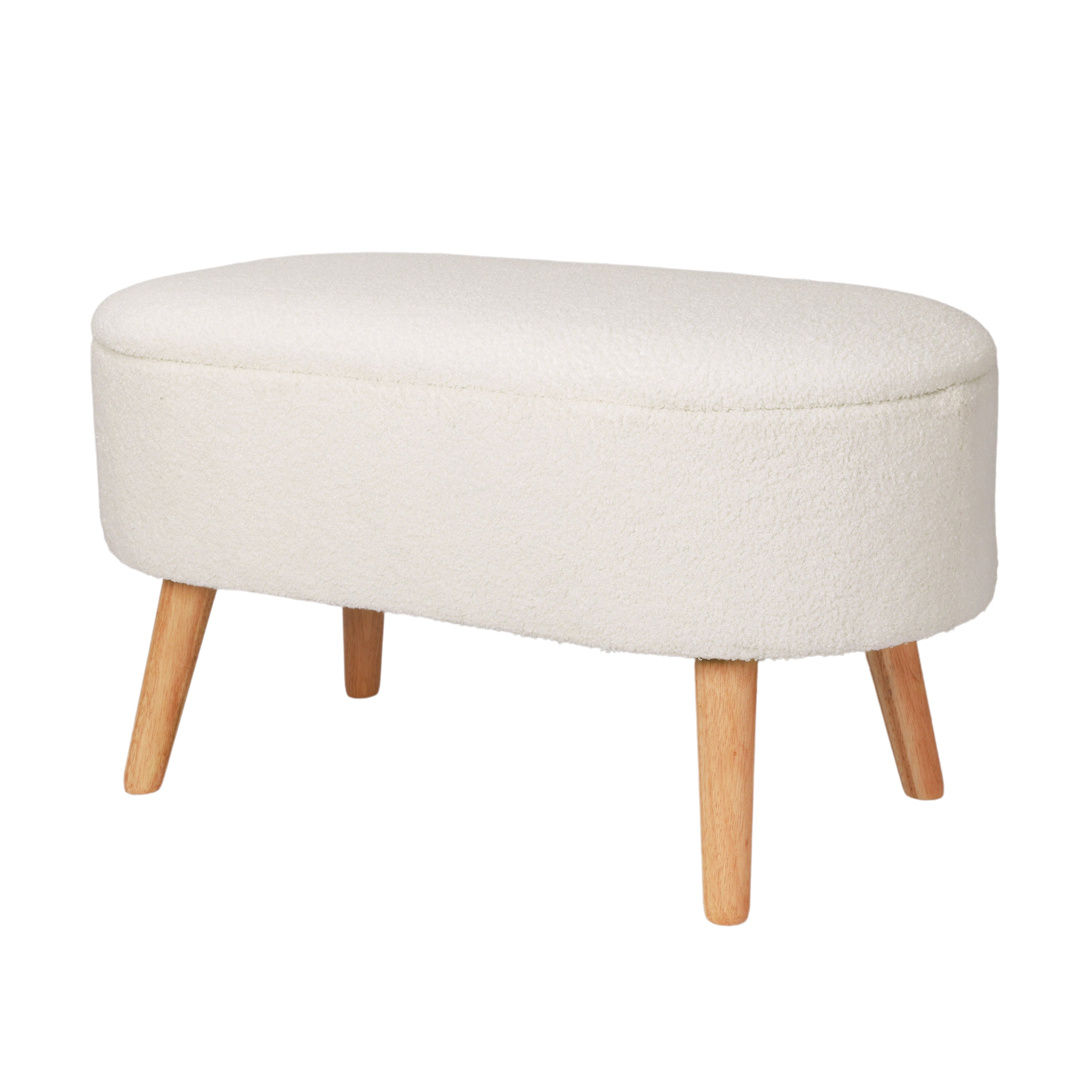 Taburete Otomano con Asiento Acolchado Blanco para Sala y Recámara