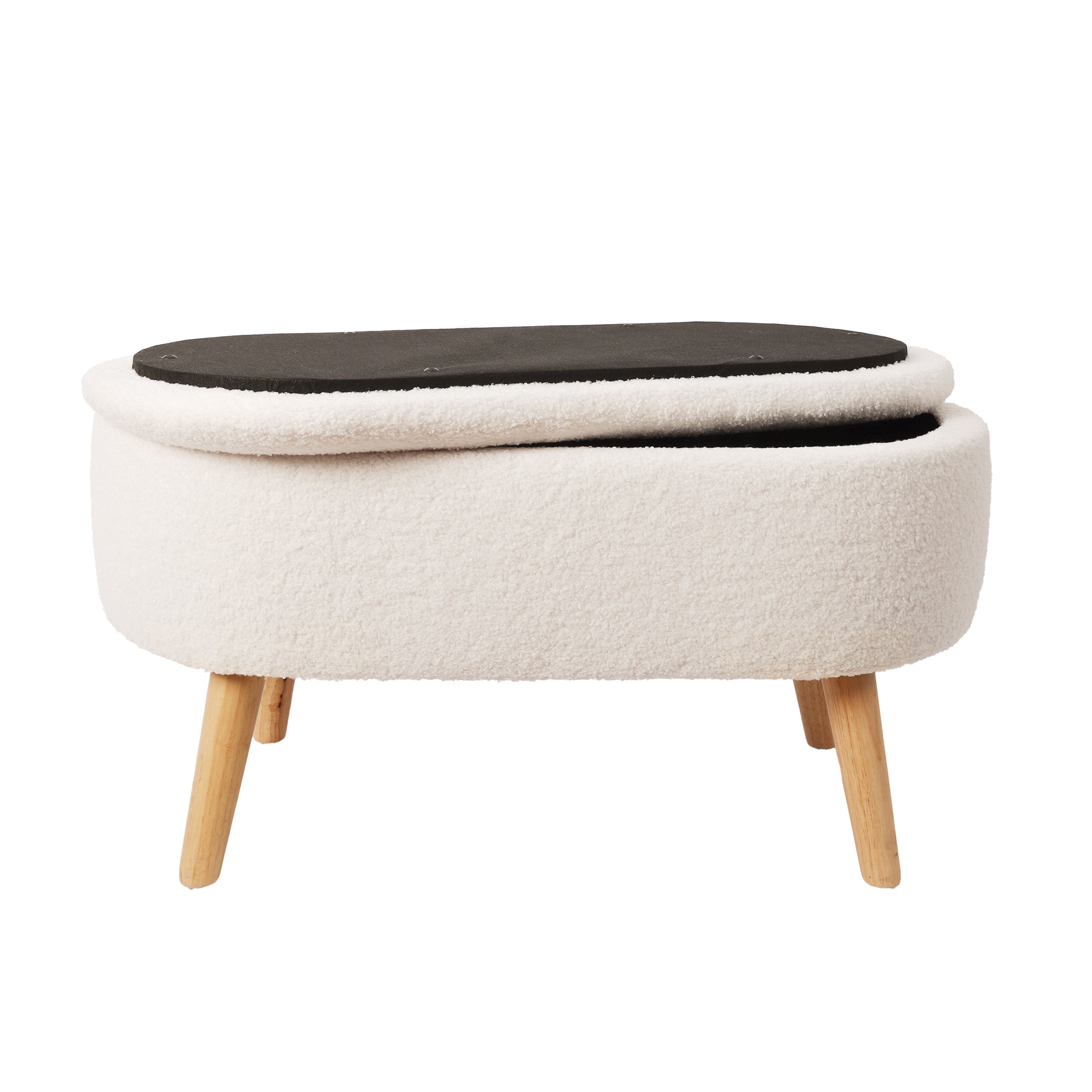 Taburete Otomano con Asiento Acolchado Blanco para Sala y Recámara