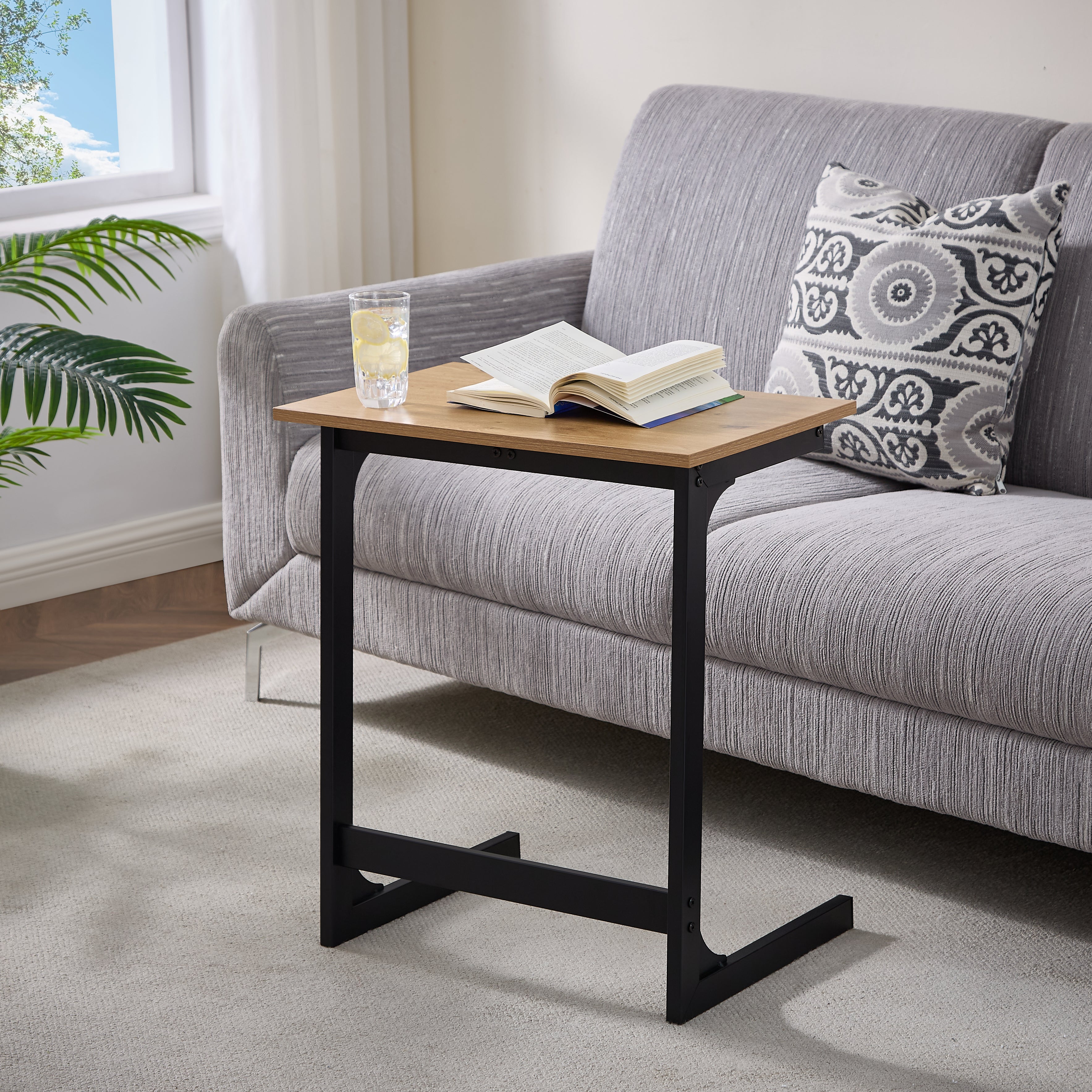 Mesa Auxiliar Tipo C con Tablero Inclinado – Ideal para Laptop, Lectura o Café en Sofá o Cama