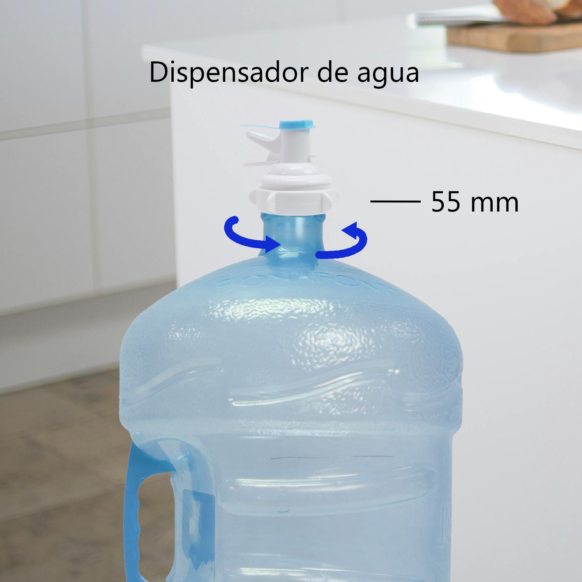 Estante para 3 Garrafones con Repisa y 2 Dispensadores – Ahorra Espacio en Cocina o Oficina