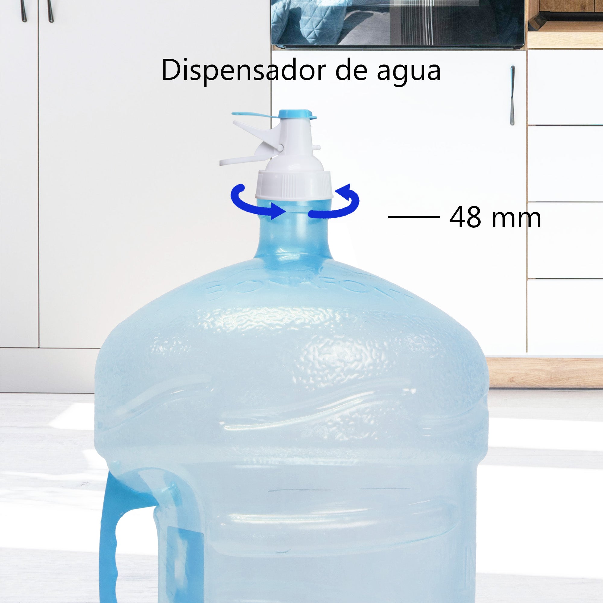 Estante para 3 Garrafones con Repisa y 2 Dispensadores – Ahorra Espacio en Cocina o Oficina