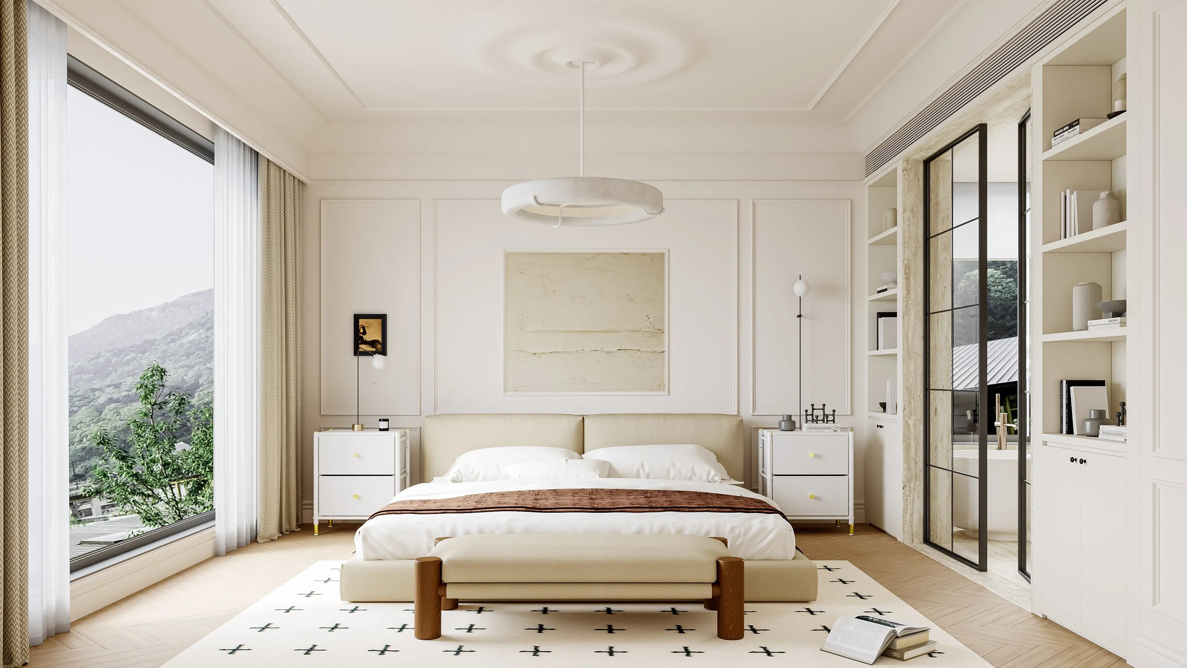 Buró de 2 Cajones para Recámara y Sala, Cómoda con Estructura de Metal, Tabla de MDF y Cajones de Tela No Tejida con Cubiertas de Cuero PU MU:4LIFE