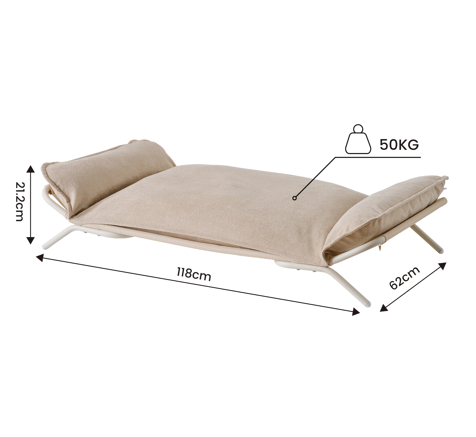 Cama Elevada para Perros y Gatos. Doble Uso para Climas Cálidos y Fríos, con Malla Transpirable y Cojín Desmontable Lavable