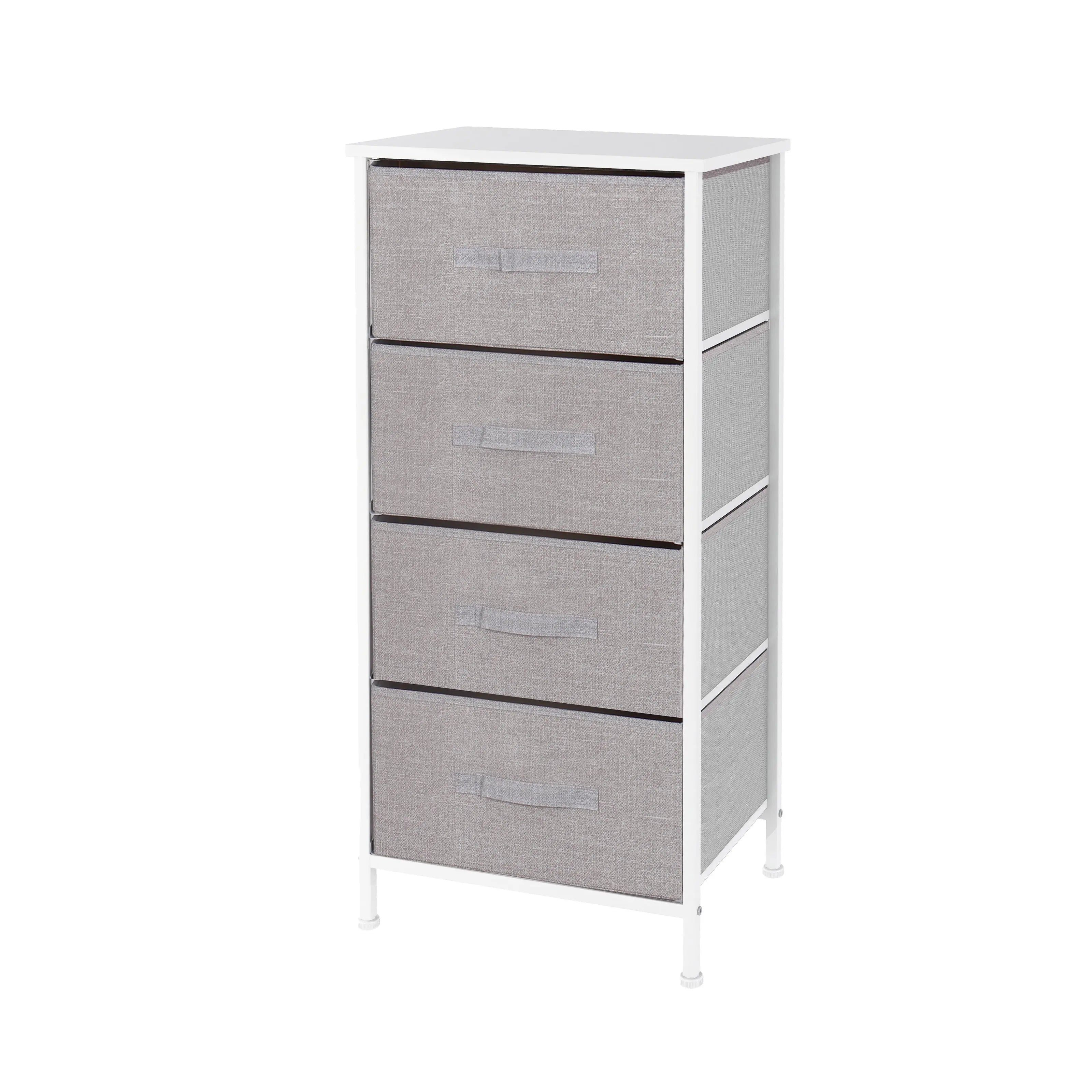 Cómoda de 4 cajones almacenamiento para hogar y oficina, organizador cajonera de estructura metal y cajones tela no tejida MU:4LIFE