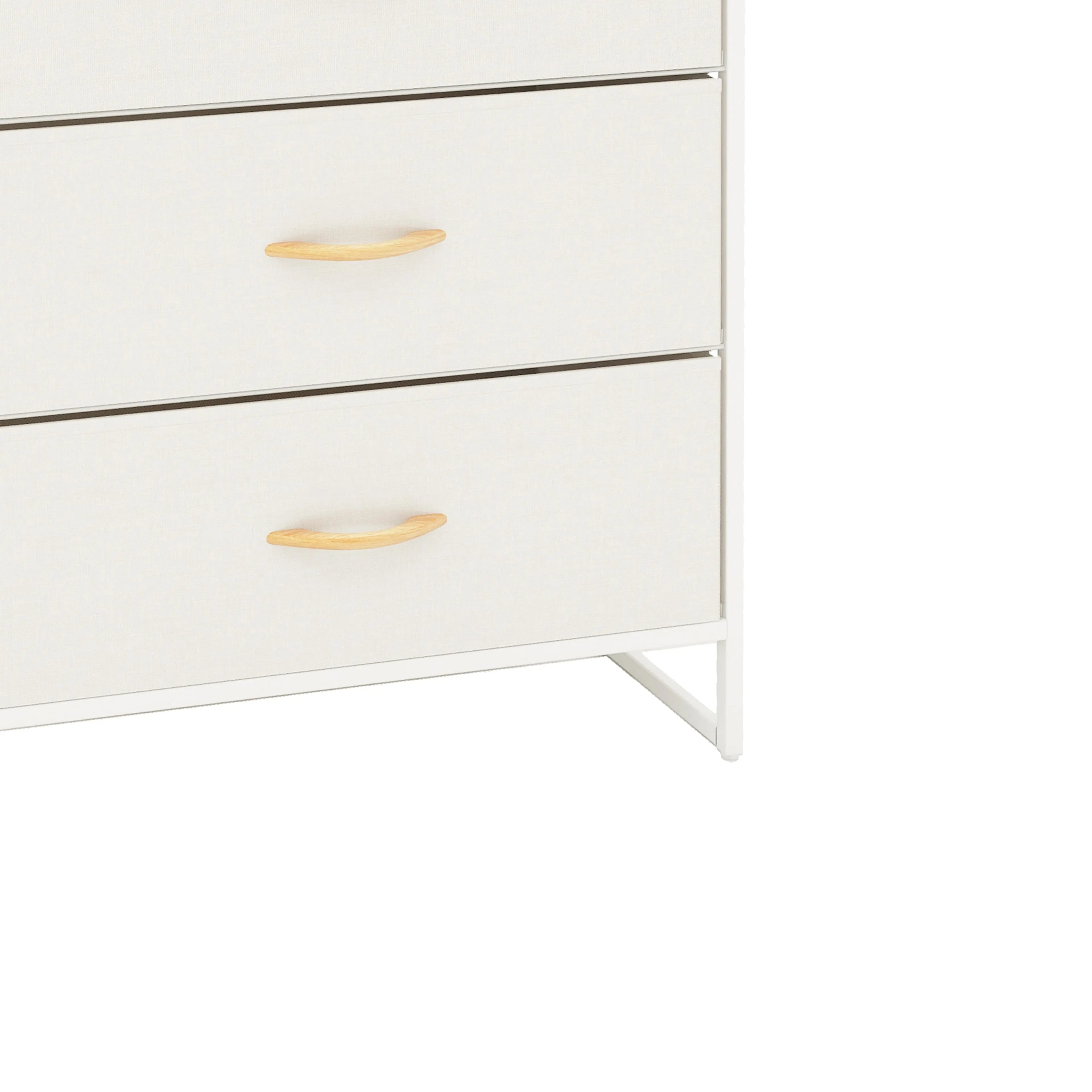 Cómoda de 5 cajones almacenamiento para hogar y oficina, organizador cajonera de estructura metal y cajones de tela lino poliéster y tela No Tejida MU:4LIFE