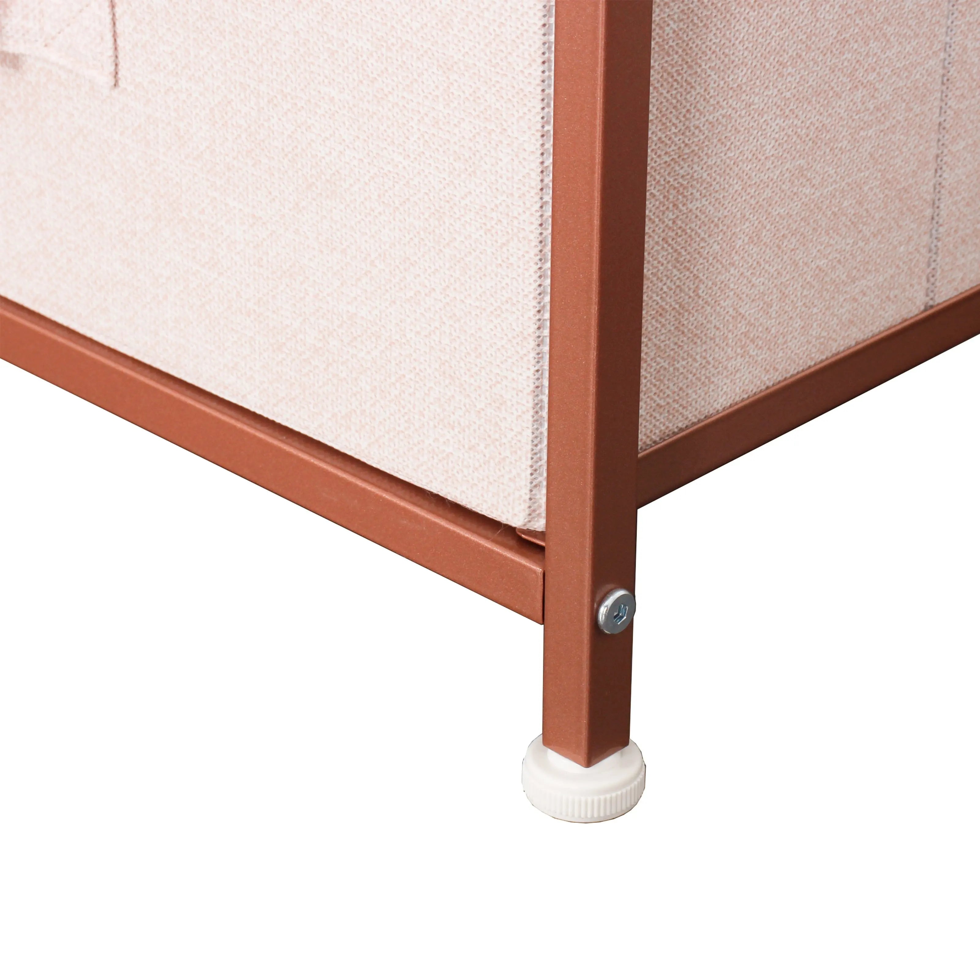 Cómoda baja de 5 cajones almacenamiento para hogar y oficina, organizador cajonera de estructura metal y cajones de tela no tejida MU:4LIFE