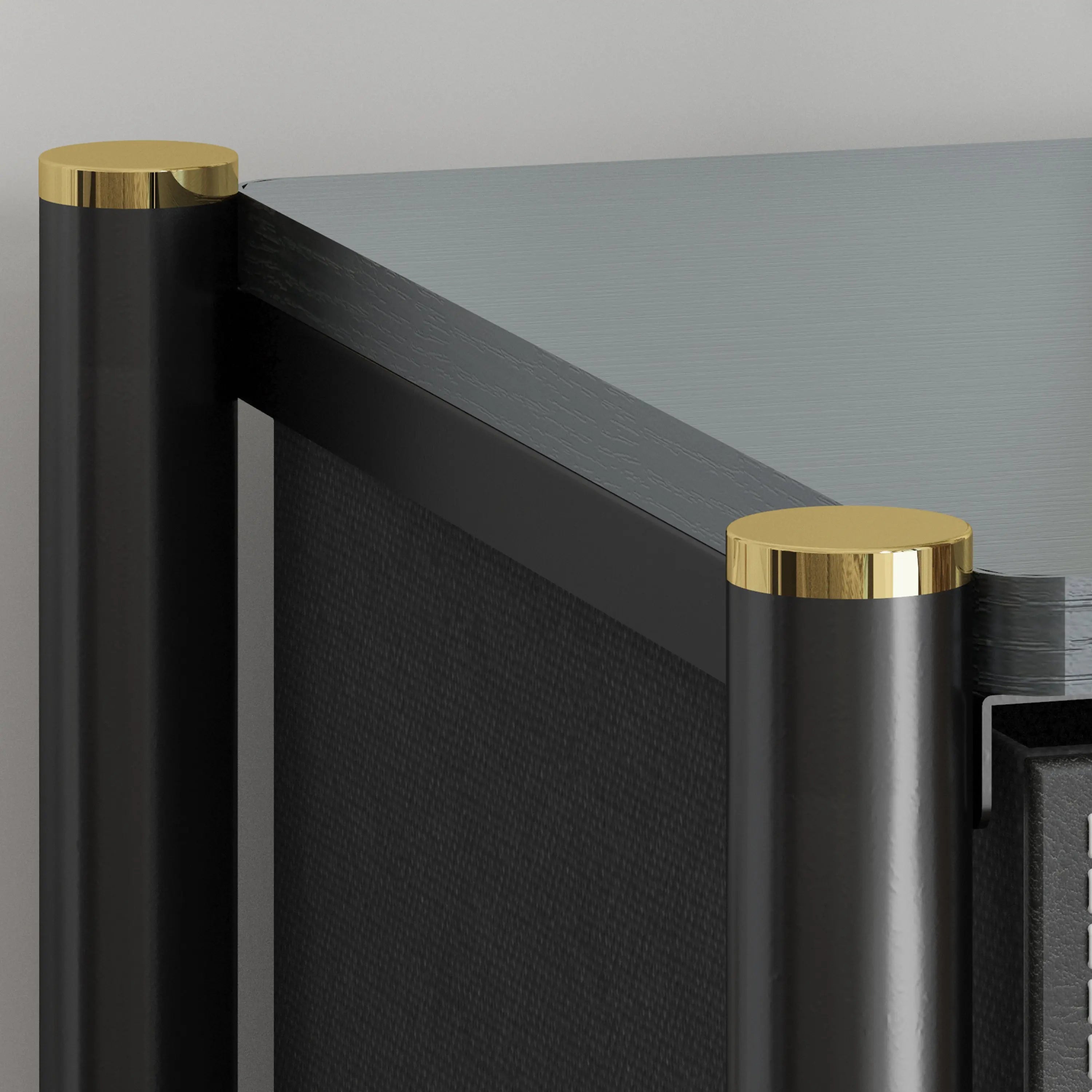 Buró de 2 Cajones para Recámara y Sala, Cómoda con Estructura de Metal, Tabla de MDF y Cajones de Tela No Tejida con Cubiertas de Cuero PU MU:4LIFE