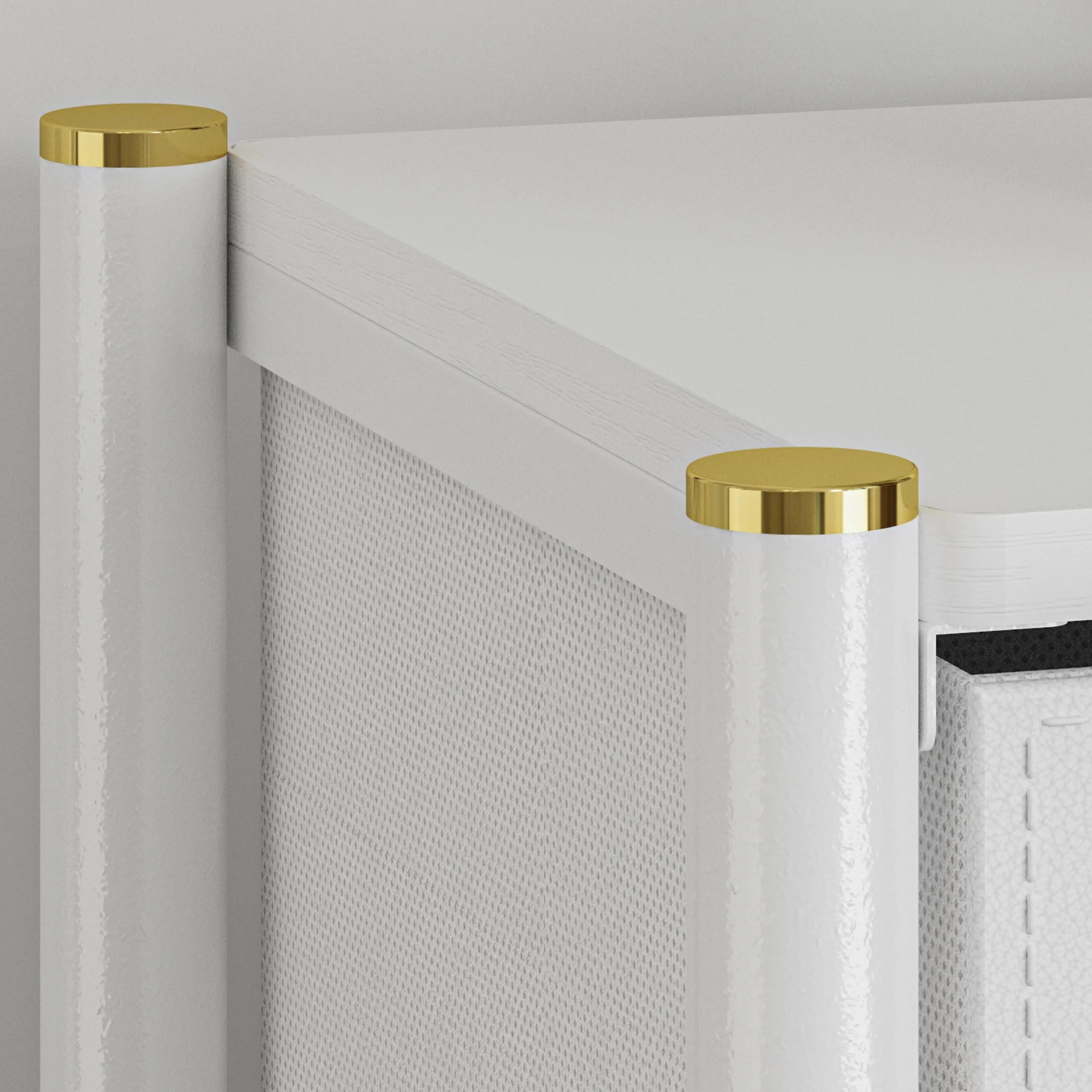 Buró de 2 Cajones para Recámara y Sala, Cómoda con Estructura de Metal, Tabla de MDF y Cajones de Tela No Tejida con Cubiertas de Cuero PU MU:4LIFE