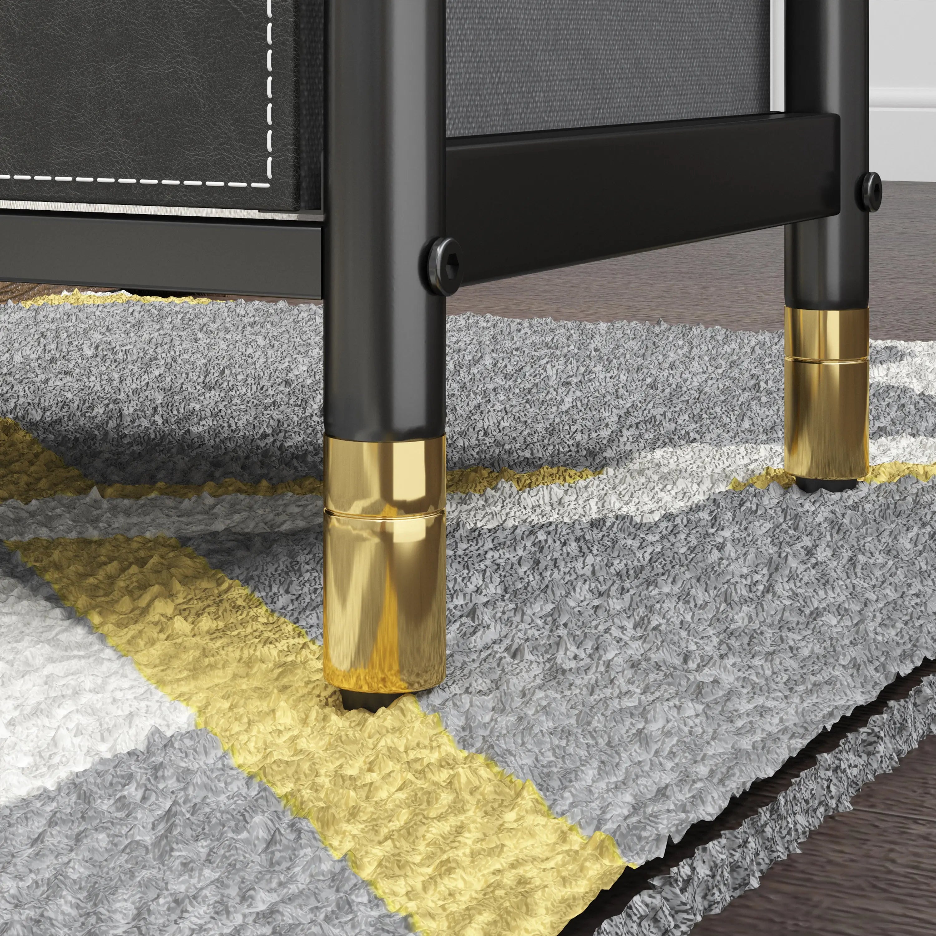 Cómoda Ancha de 6 Cajones para Almacenamiento en Hogar y Oficina, con Estructura de Metal, Tabla de MDF y Cajones de Tela No Tejida con Cubiertas de Cuero PU MU:4LIFE