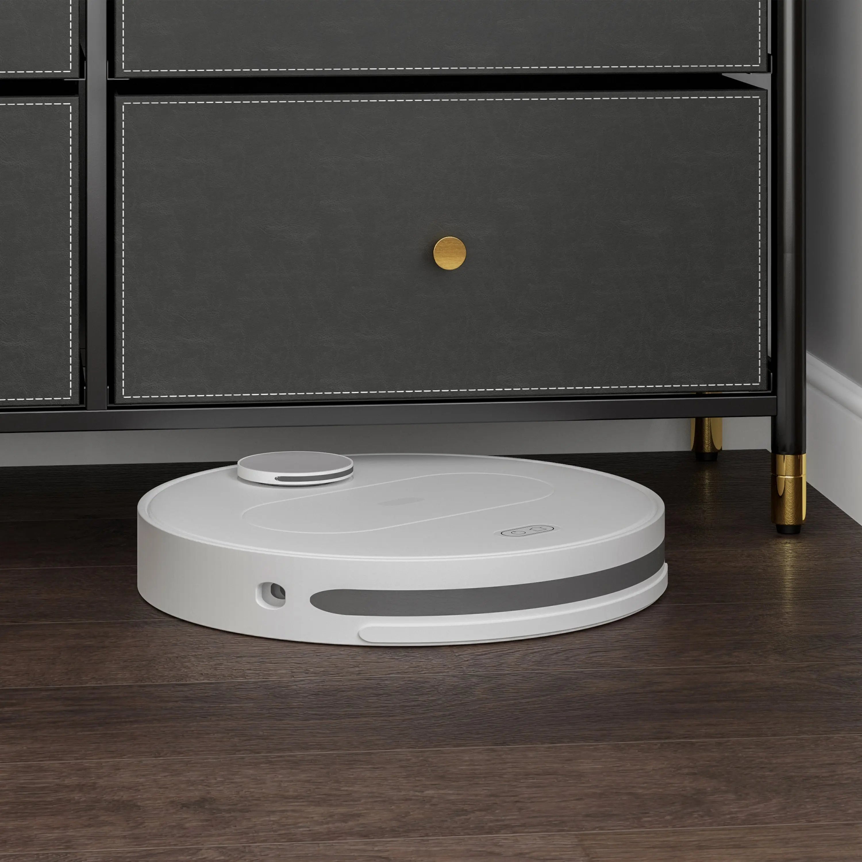 Cómoda Ancha de 6 Cajones para Almacenamiento en Hogar y Oficina, con Estructura de Metal, Tabla de MDF y Cajones de Tela No Tejida con Cubiertas de Cuero PU MU:4LIFE