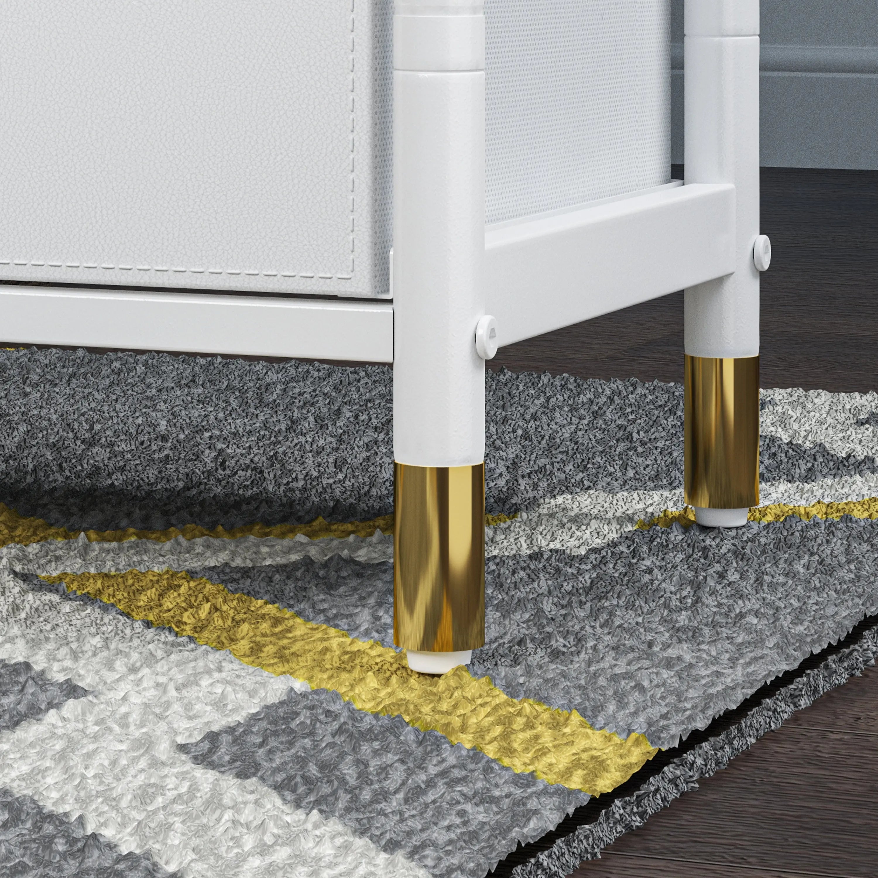 Cómoda Ancha de 6 Cajones para Almacenamiento en Hogar y Oficina, con Estructura de Metal, Tabla de MDF y Cajones de Tela No Tejida con Cubiertas de Cuero PU MU:4LIFE