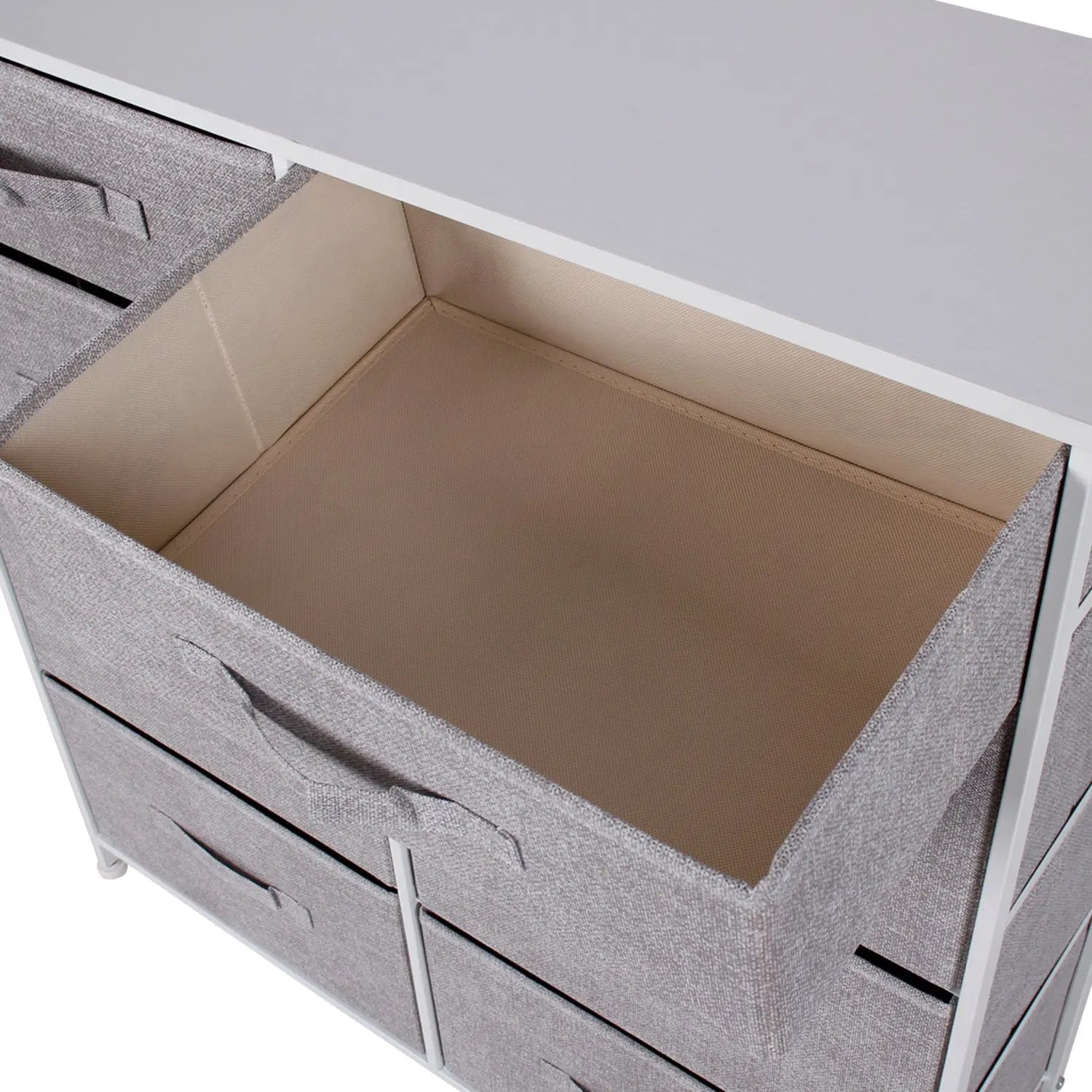 Cómoda closet de 8 cajones almacenamiento para hogar y oficina, organizador cajonera de estructura metal y cajones tela no tejida MU:4LIFE