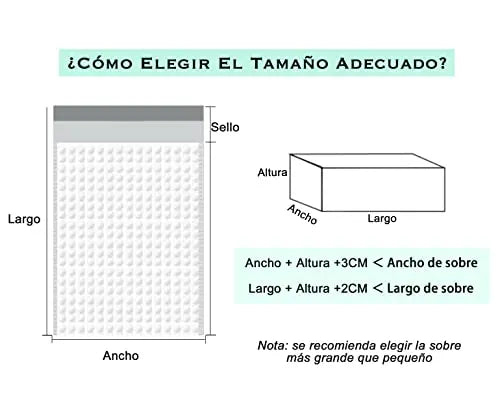 Sobres de burbuja de 13*18 cm, sobres acolchados, sobres de envió con auto adhesivos, 50 piezas MU:4LIFE