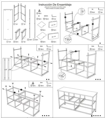 Cómoda baja de 5 cajones almacenamiento para hogar y oficina, organizador cajonera de estructura metal y cajones de tela no tejida MU:4LIFE