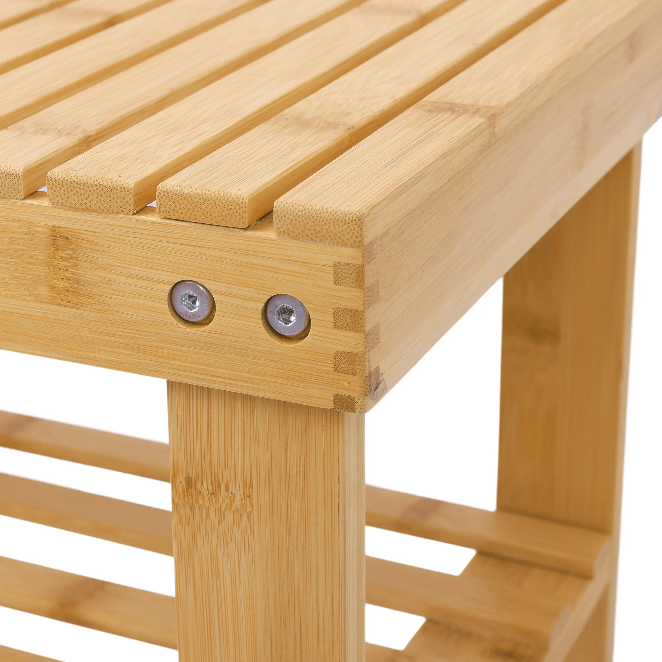 Banco zapatera de bambú, organizador de zapatos de 3 niveles MU:4LIFE