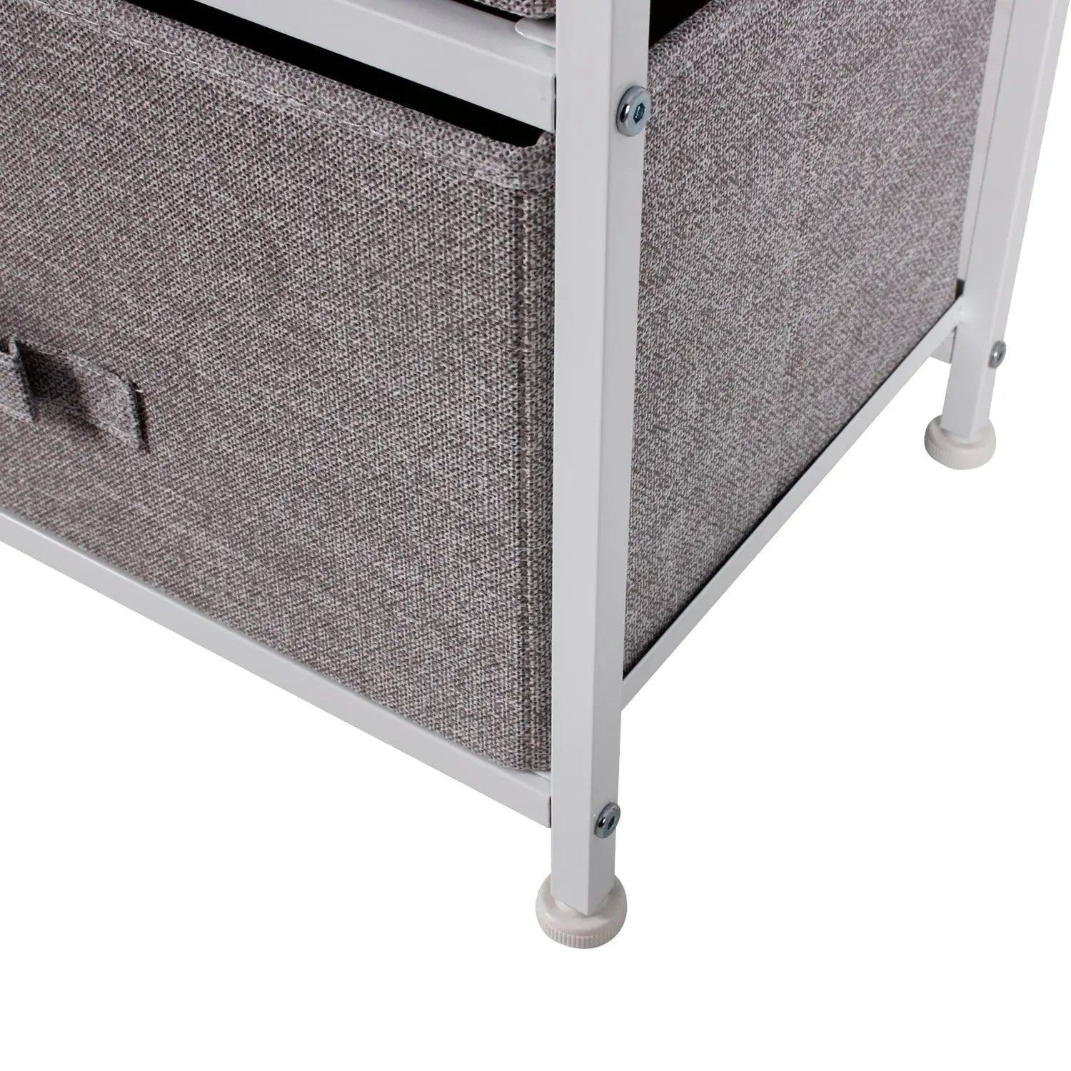 Cómoda baja de 5 cajones almacenamiento para hogar y oficina, organizador cajonera de estructura metal y cajones de tela no tejida MU:4LIFE