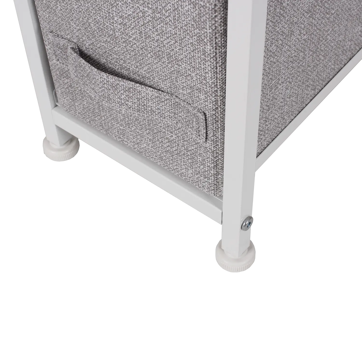 Cómoda estrecha de 4 cajones almacenamiento para hogar y oficina, organizador cajonera de estructura metal y cajones tela no tejida MU:4LIFE