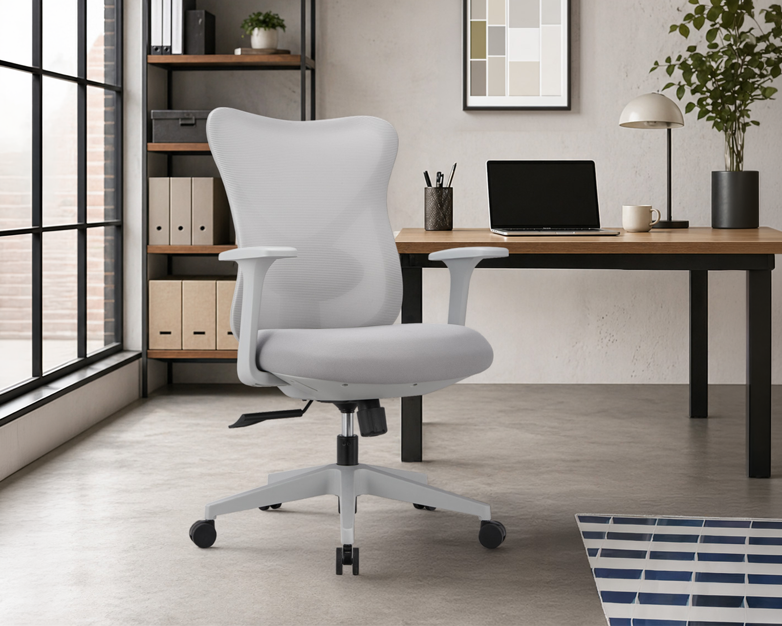 Silla de Oficina Ergonómica Premium con Respaldo de Malla, Soporte Lumbar y Altura Ajustable