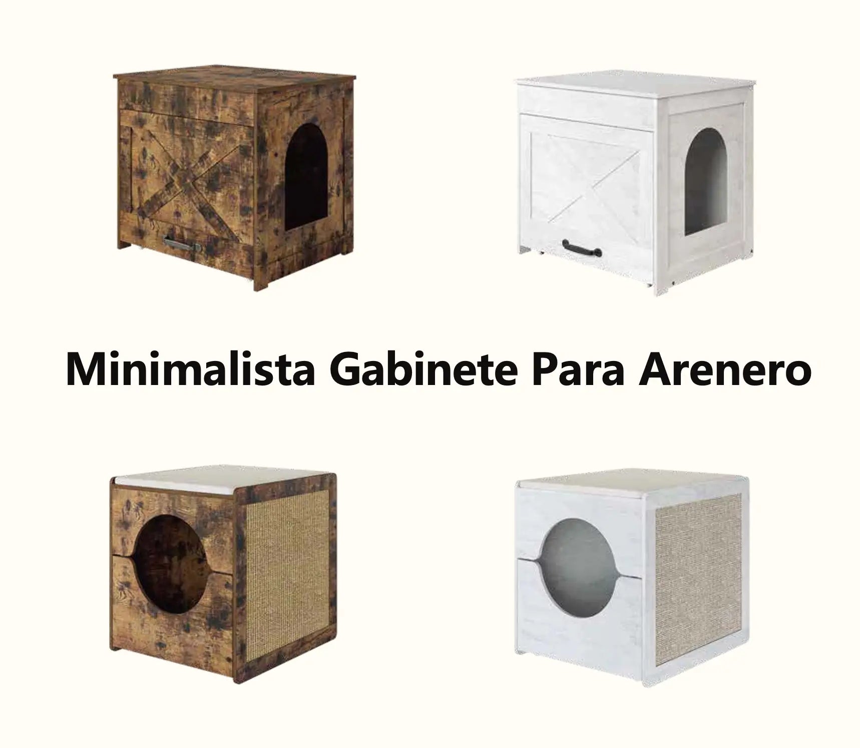 MU:4LIFE Pull-out Mueble Caja Gabinete de Arenero para Gato con Tabla Rascador, Cojin Y Ruedas MU:4LIFE