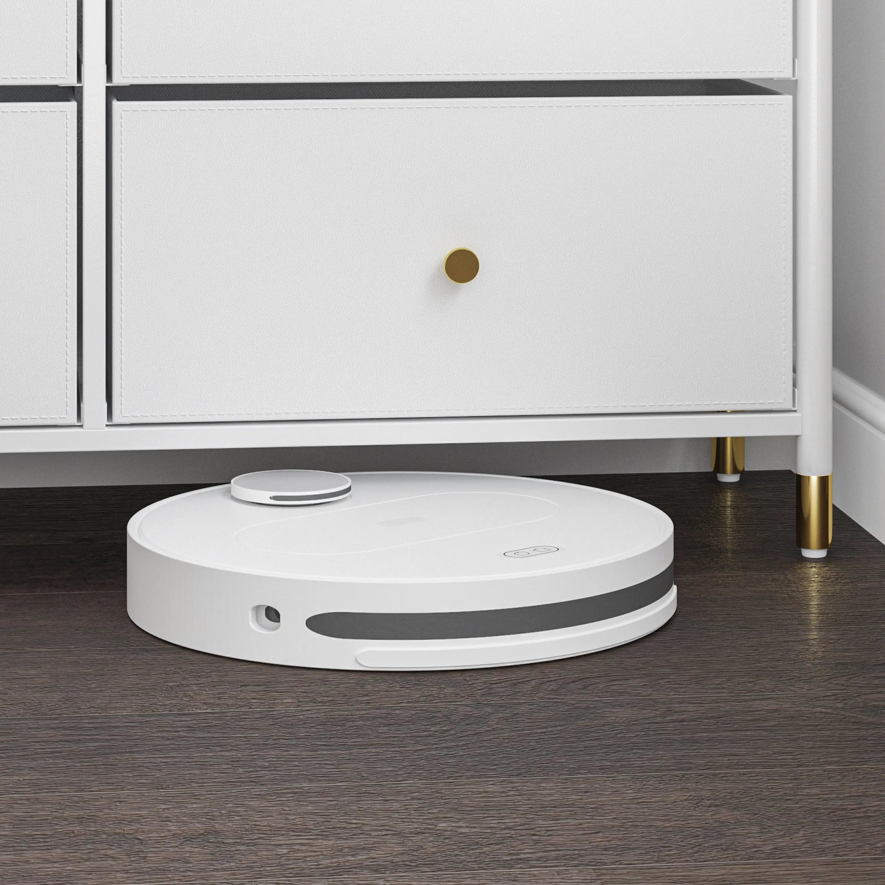 Cómoda de 4 Cajones para Almacenamiento en Hogar y Oficina, Organizador con Estructura Metálica, Tabla de MDF y Cajones de Tela No Tejida con Cubiertas de Cuero PU MU:4LIFE MX