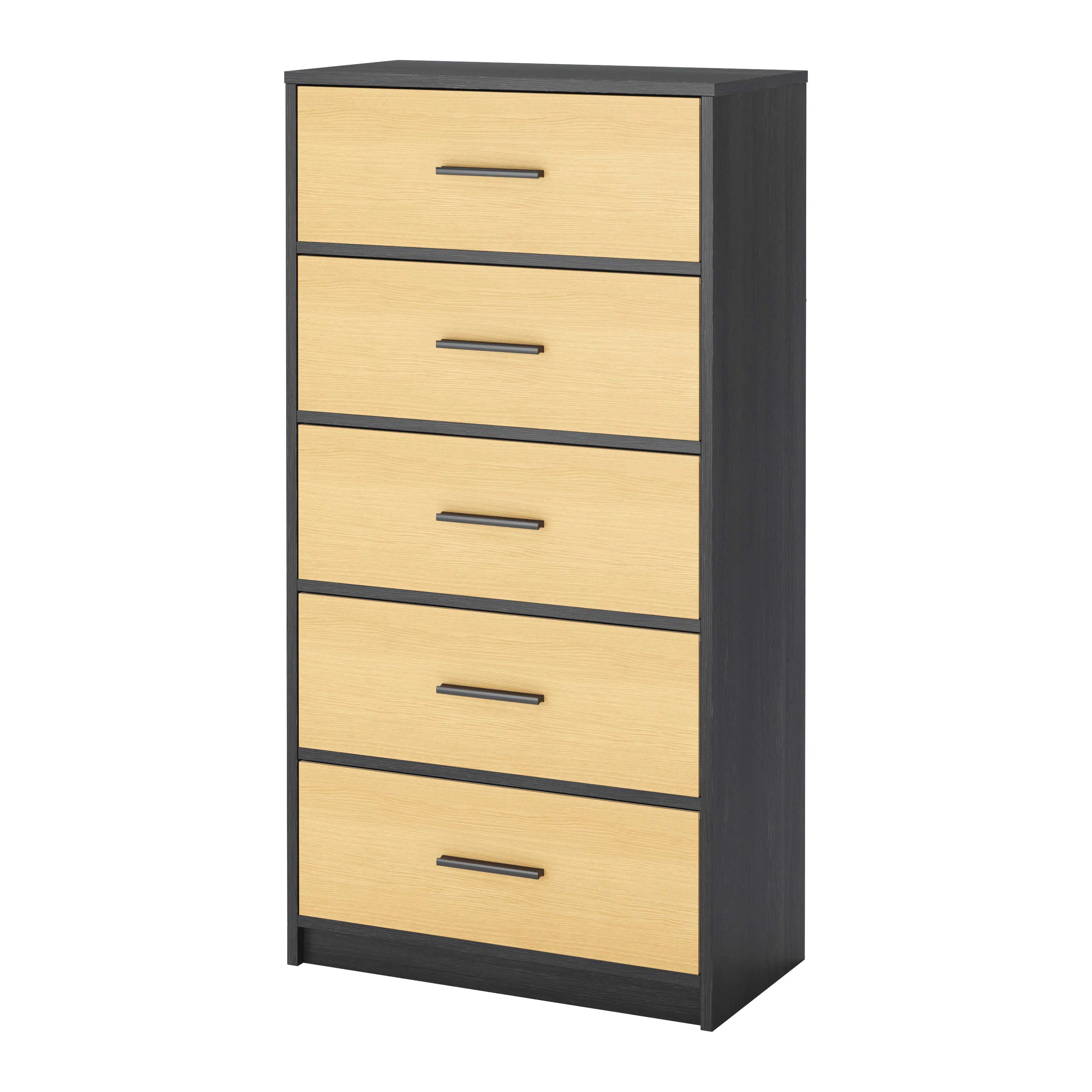 Cómoda Elegancia De 5 Cajones, Almacenamiento para Hogar Y Oficina, Organizador Cajonera De Estructura Madera y Cajon De Tela No Tejida y Cubiertas De MDF MU:4LIFE