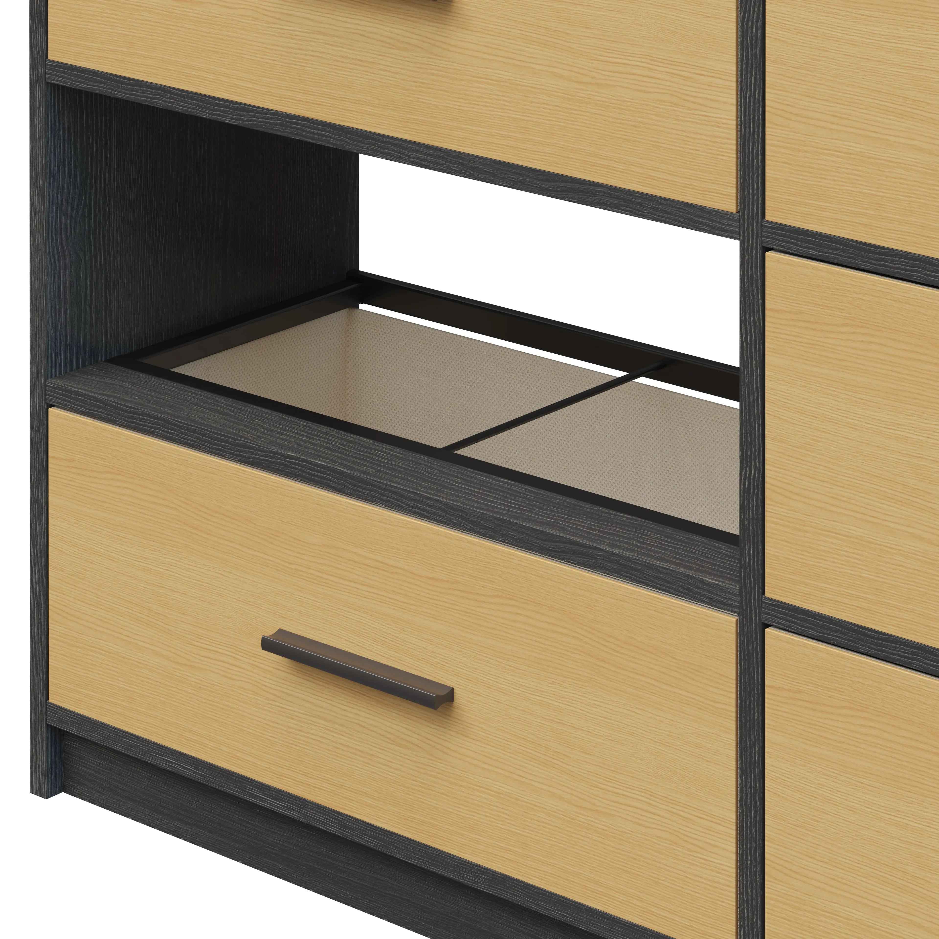 Cómoda Elegancia de 8 Cajones, Almacenamiento para Hogar y Oficina, Organizador Cajonera de Estructura de Madera y Cajones de Tela No Tejida con Cubiertas de MDF MU:4LIFE