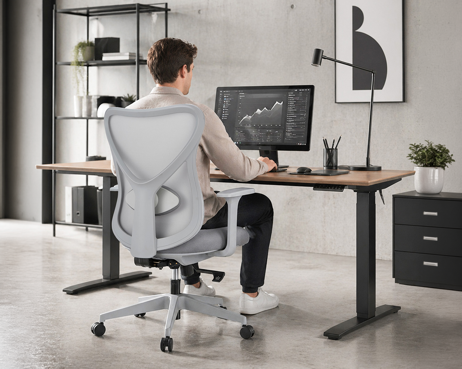 Silla de Oficina Ergonómica Premium con Respaldo de Malla, Soporte Lumbar y Altura Ajustable