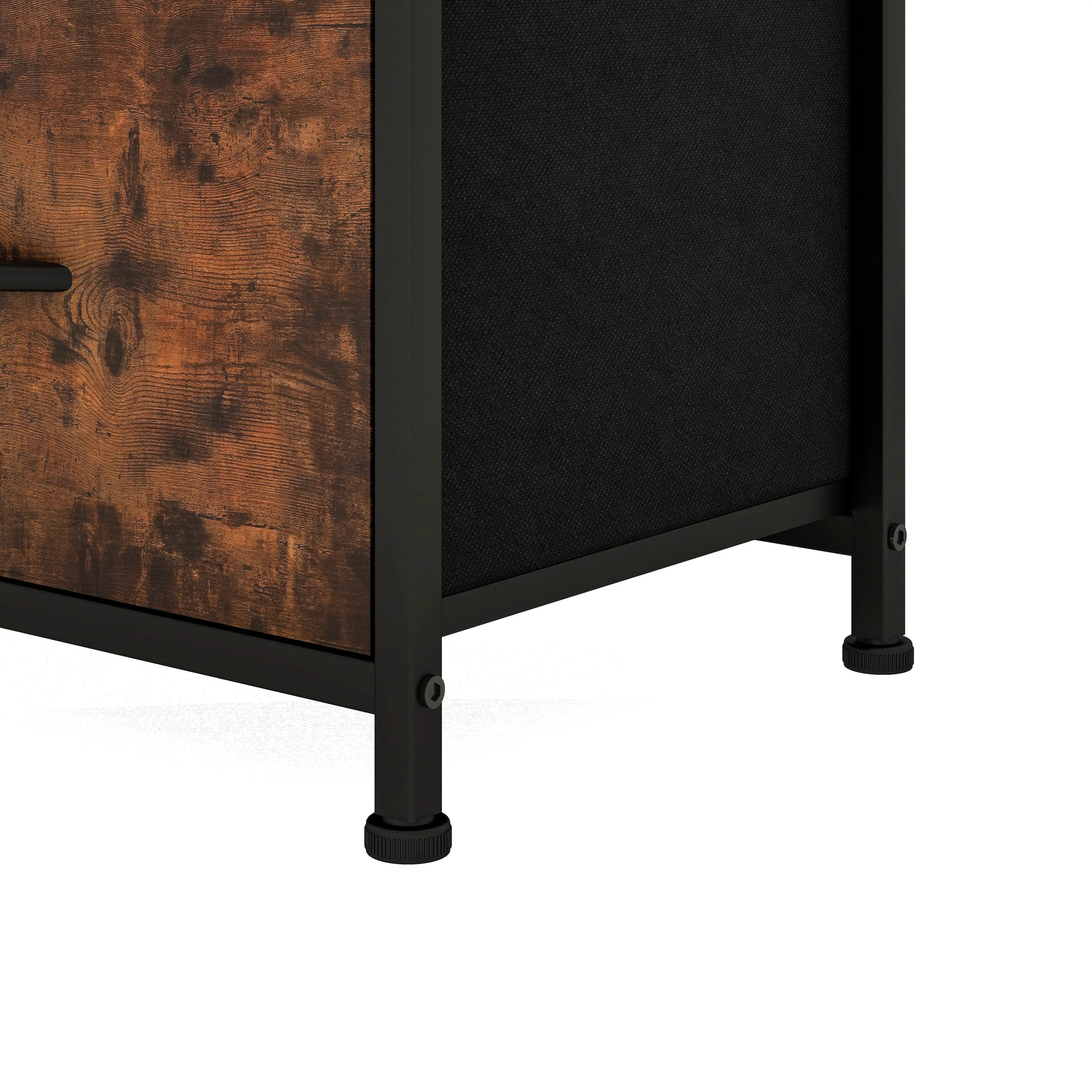 Cómoda Ancha de 9 Cajones Atigrada para Almacenamiento en Hogar y Oficina, con Estructura de Metal, Tabla de MDF y Cajones de Tela No Tejida con Cubiertas de MDF MU:4LIFE