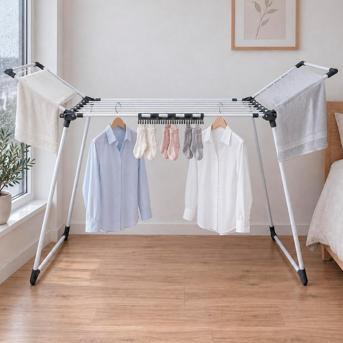 Tendedero plegable extensible 156 cm blanco MU:4LIFE