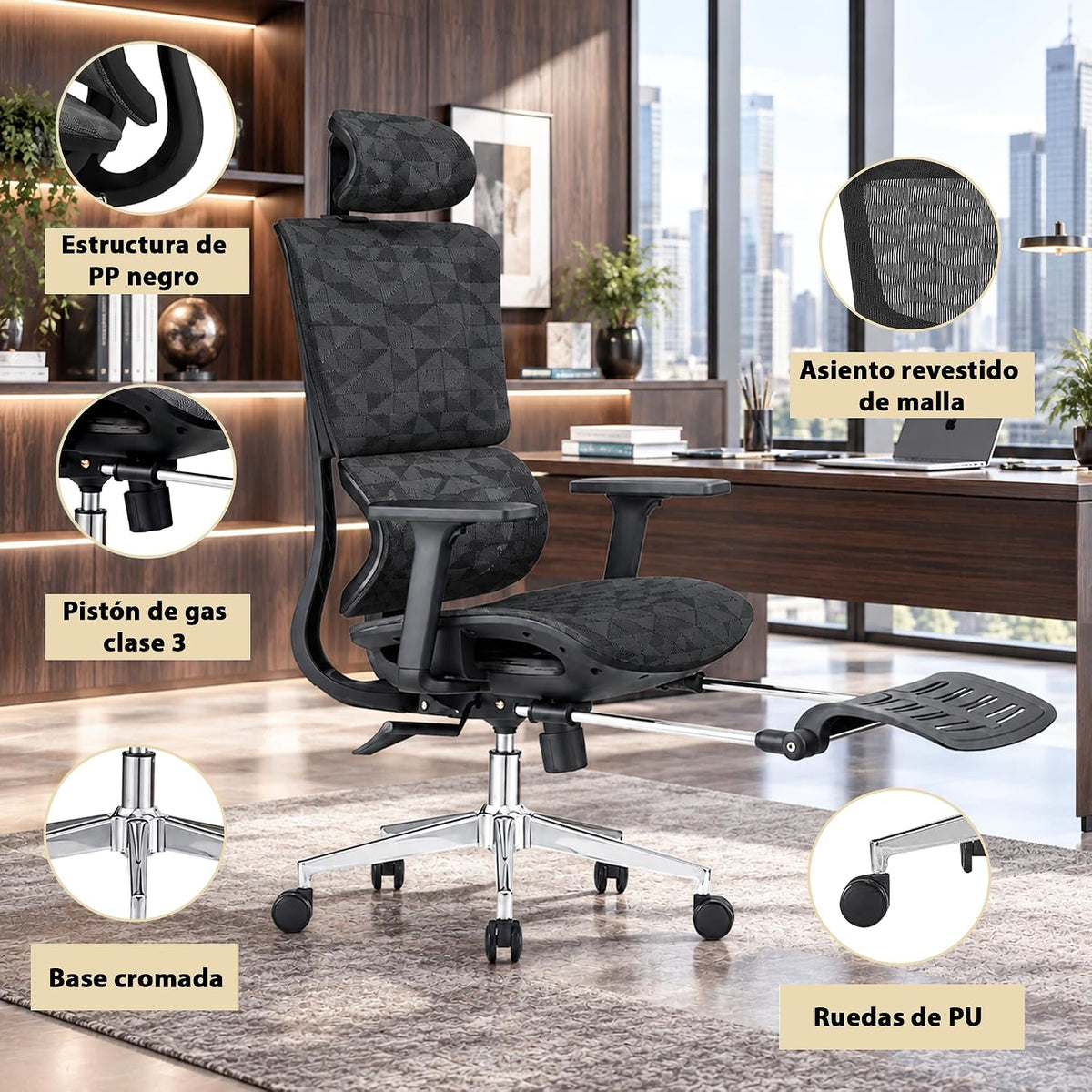 Silla ejecutiva negra