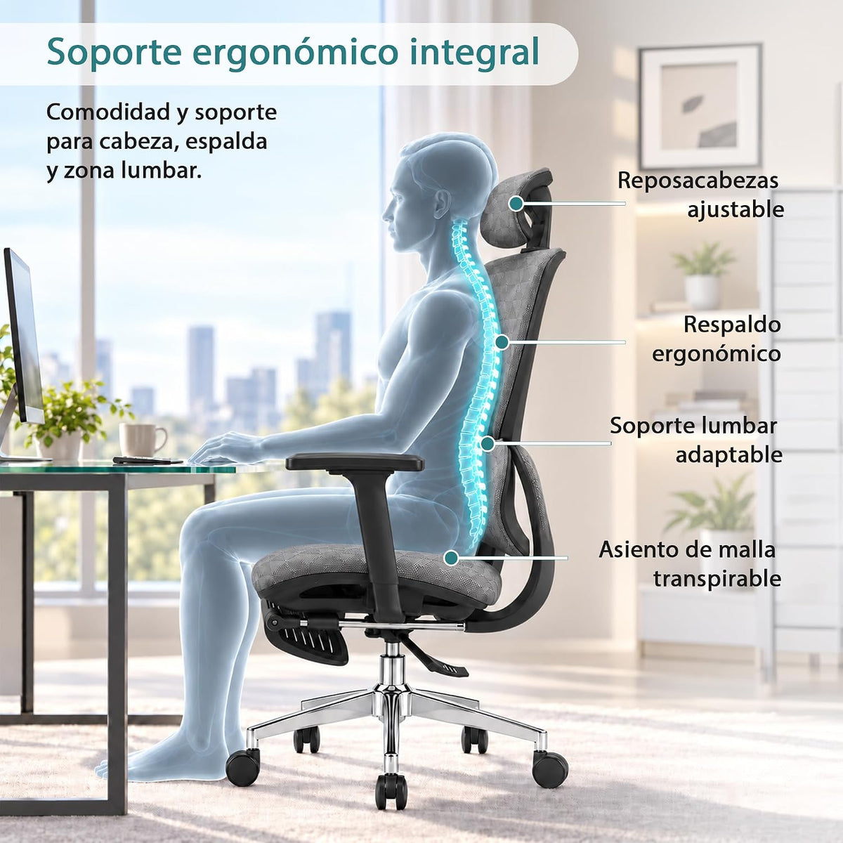 Silla ejecutiva gris