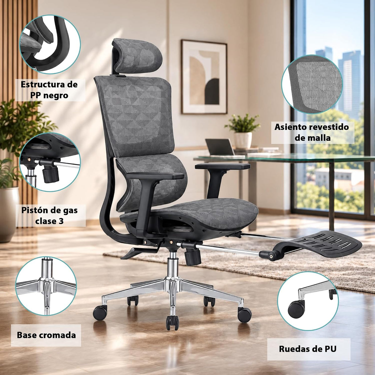 Silla ejecutiva gris