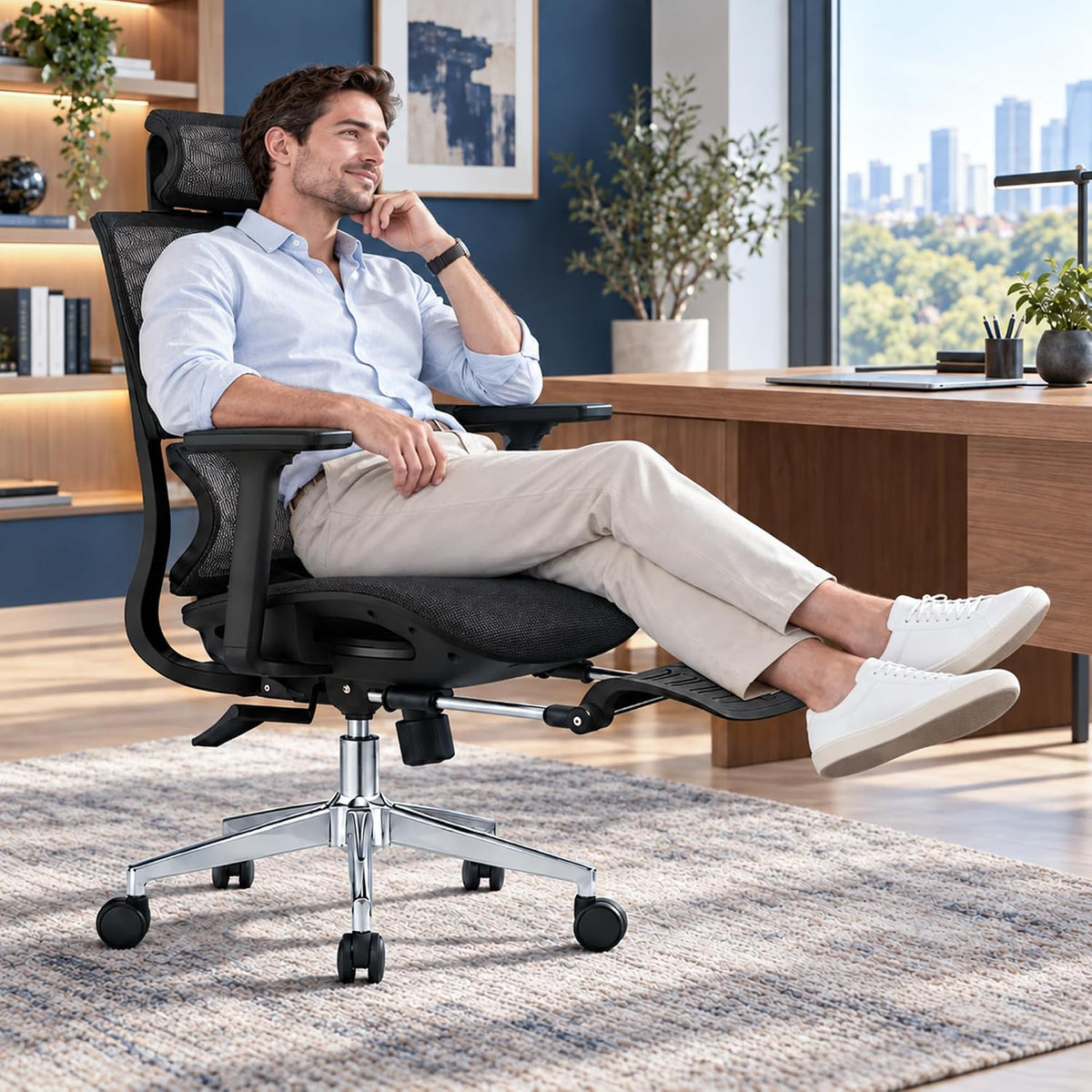 Silla ejecutiva ergonómica MU:4LIFE negra