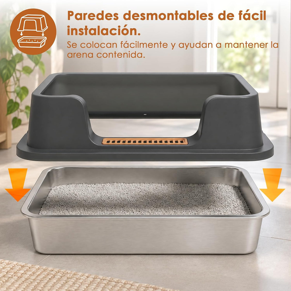 Arenero para gatos