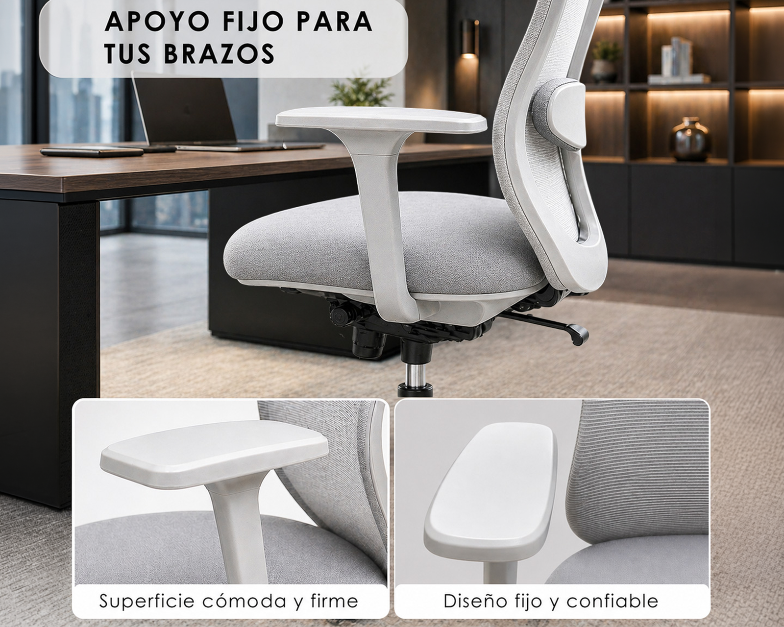 Silla de Oficina Ergonómica Premium con Respaldo de Malla, Soporte Lumbar y Altura Ajustable