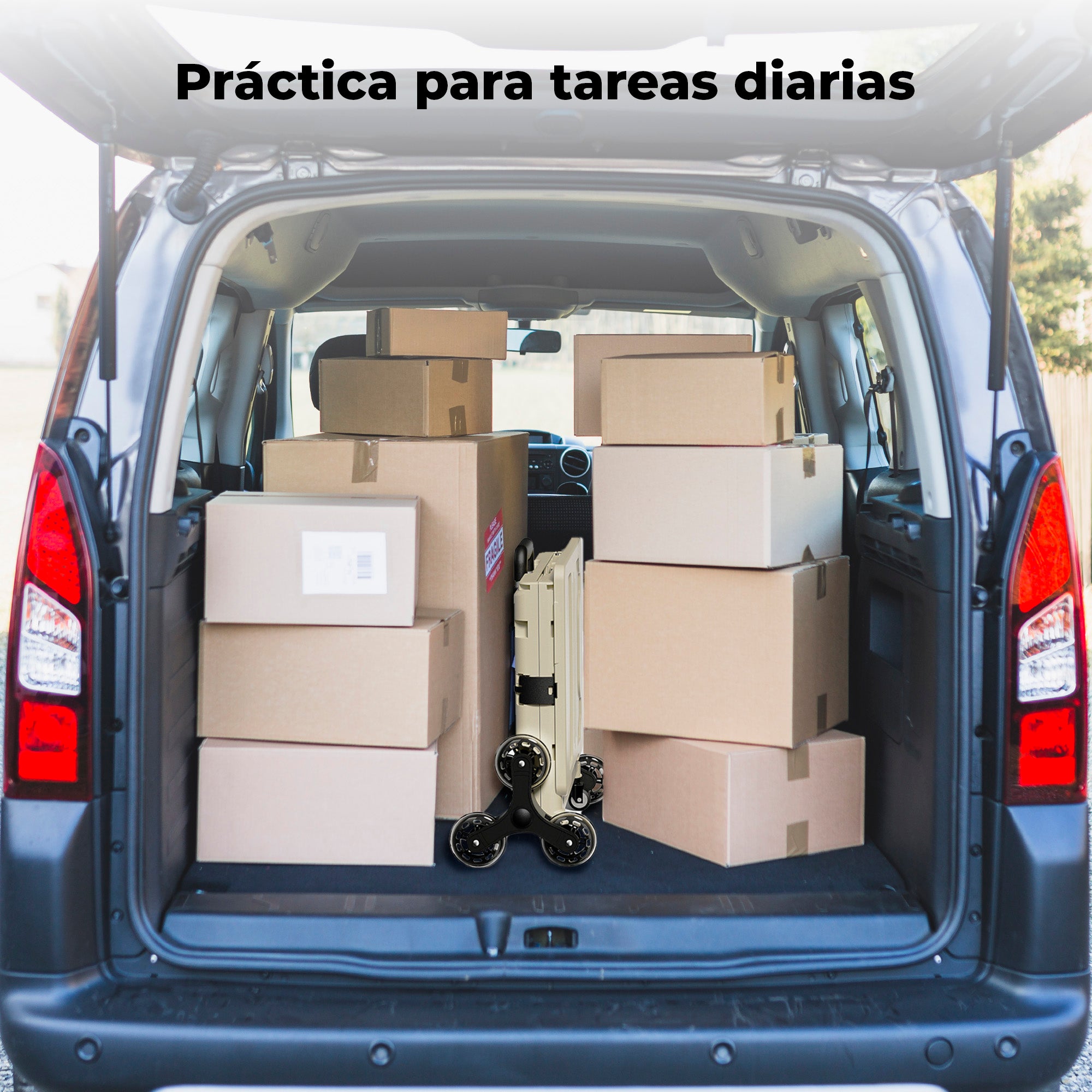 Carrito De Mandado Carga 54 L Plegable Con Rueda Subescalera