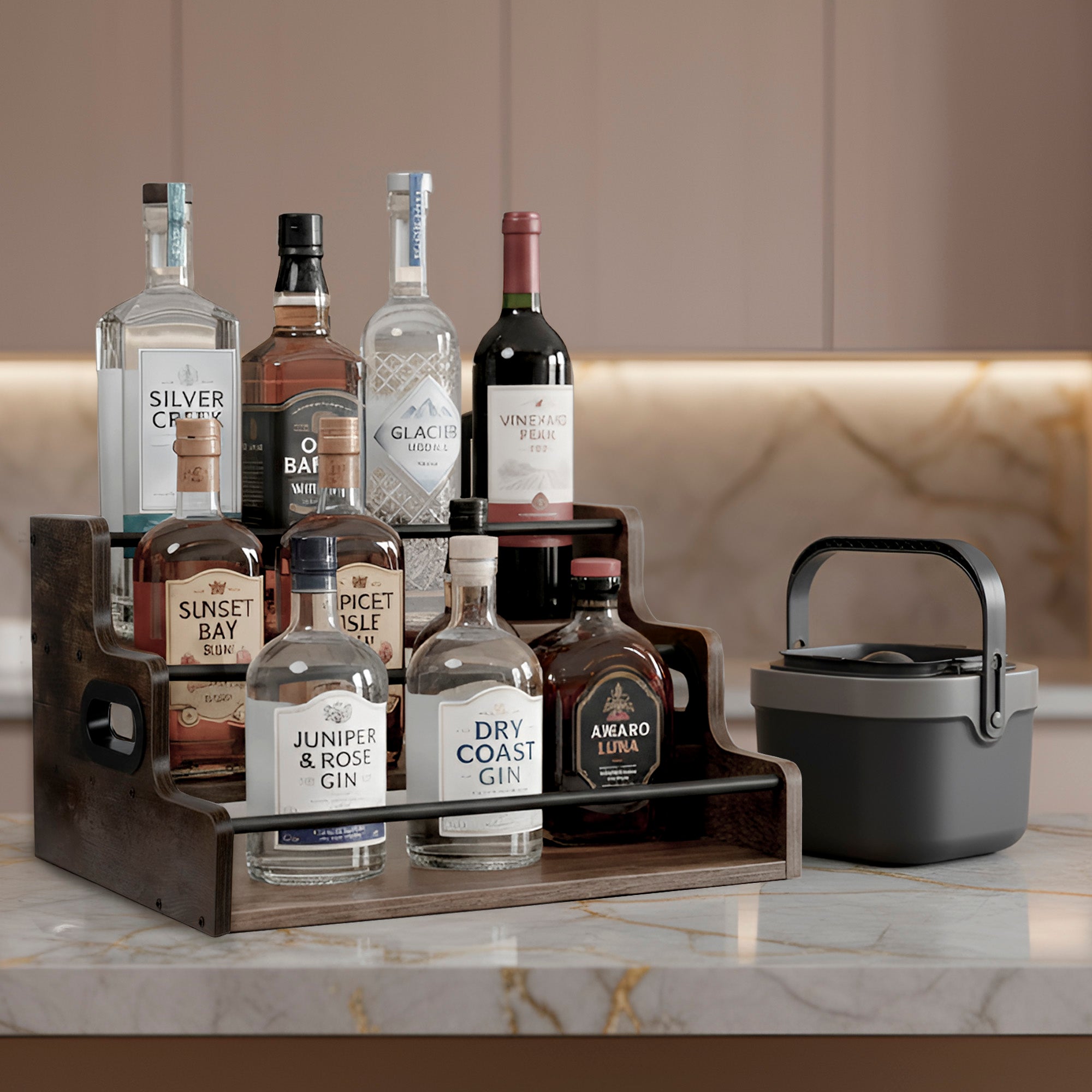 Estante Organizador de 3 Niveles para Botellas, Especias y Perfumes