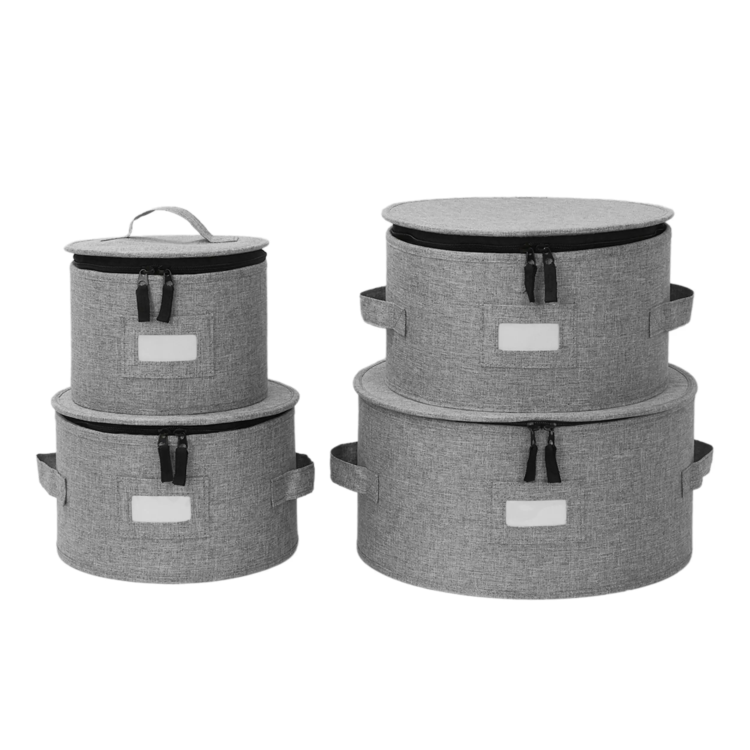 Set de 5 Cajas de Almacenamiento de Vajilla de Platos y Caja de Almacenamiento para Vasos Mug, Carcasa Rígida y Acolchada con Separador Fieltro MU:4LIFE