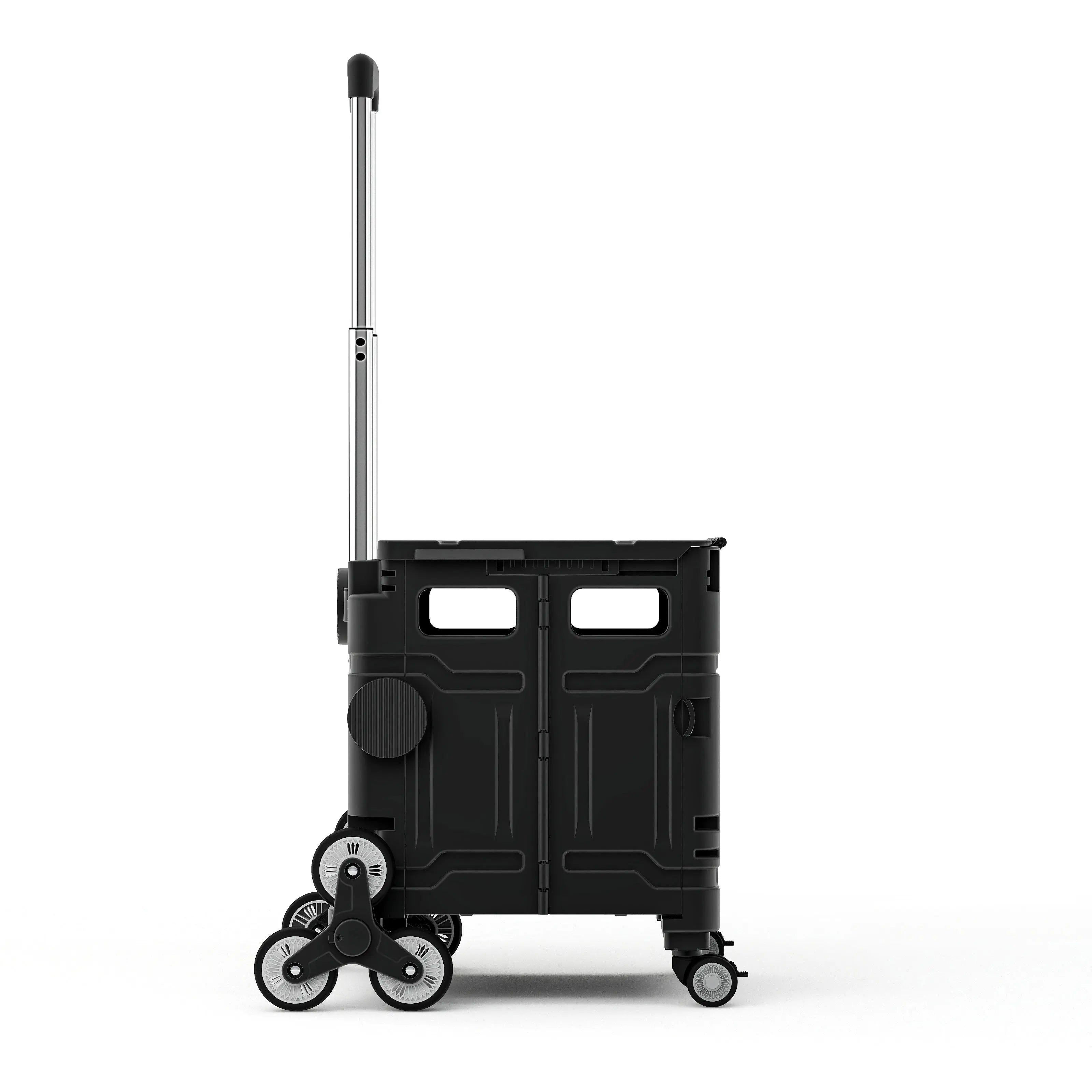 Carrito de Mandado con Ruedas para Subir Escaleras, Plegable con Mango Inclinable y Ajustable, con Tapa y Capacidad de hasta 50 kg. (45 L.) MU:4LIFE