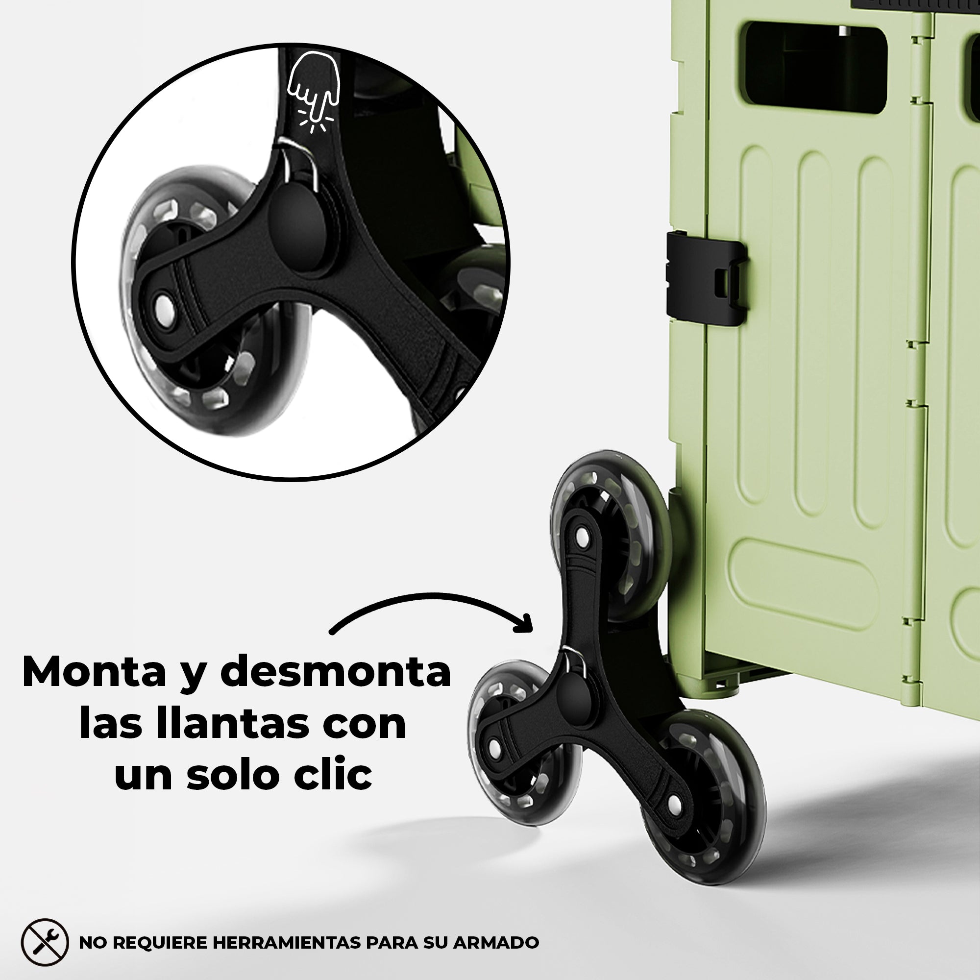 Carrito De Mandado Carga 54 L Plegable Con Rueda Subescalera