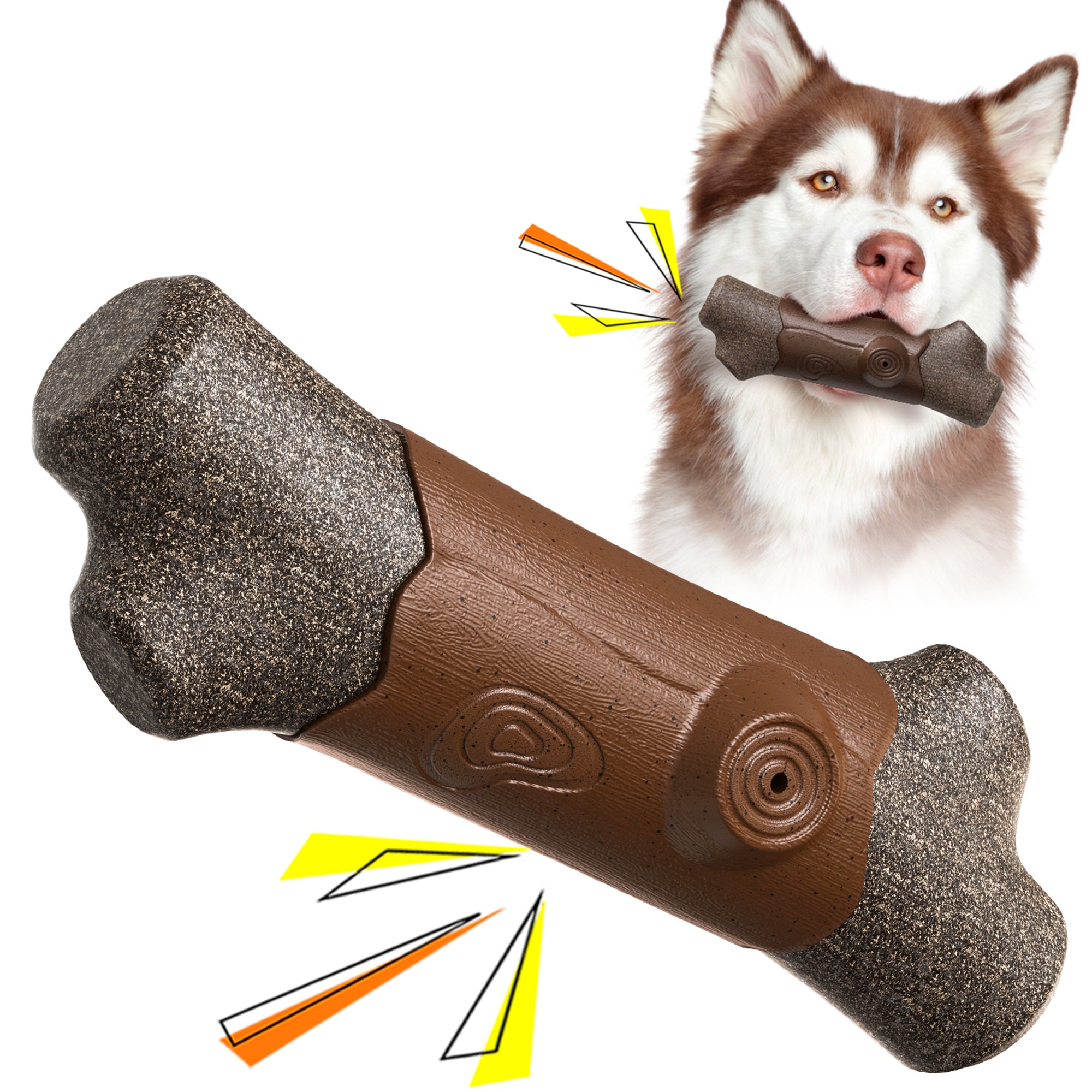 Juguete Hueso Masticable de Fibra de Café con Chillador, Resistente para Perros Medianos y Grandes