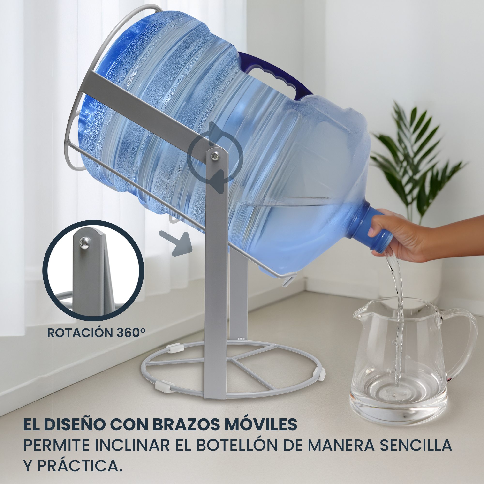 Soporte Inclinable para Garrafón 20L con Giro 360° Con Estructura Metálica Reforzada