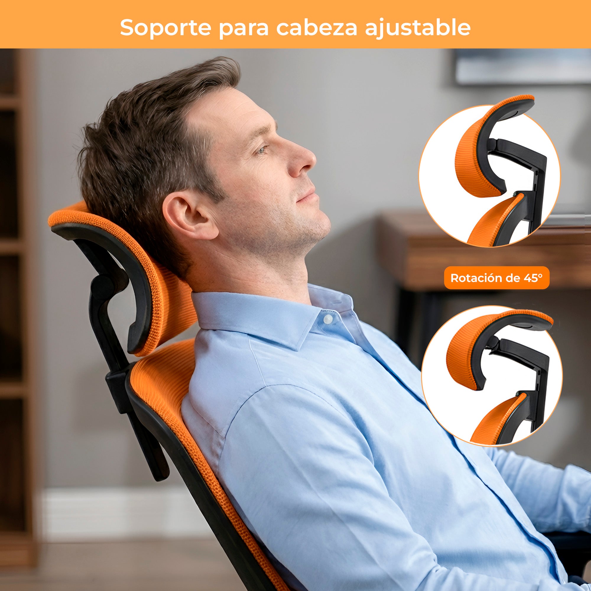 Silla Ergonómica con Soporte Lumbar De Escritorio, Dormitorio.