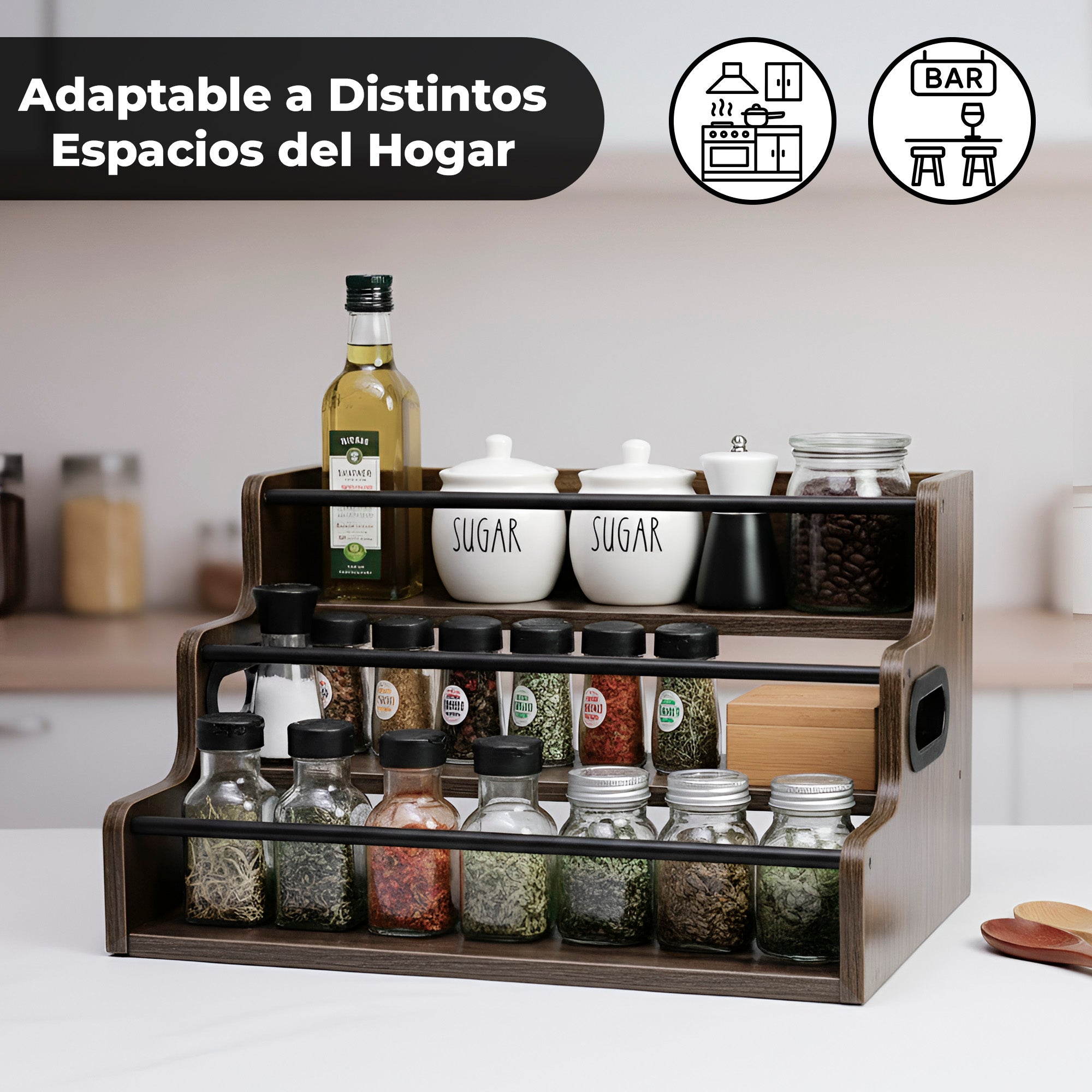 Estante Organizador de 3 Niveles para Botellas, Especias y Perfumes