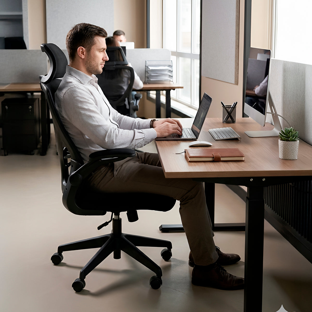 Silla De Oficina Escritorio Ergonómica Tapizado De Malla Negro