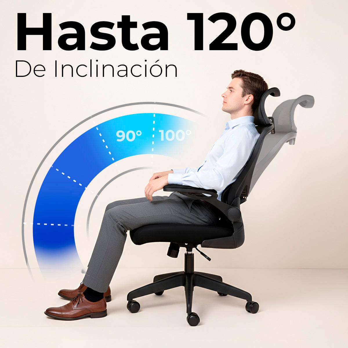 Silla De Oficina Escritorio Ergonómica Tapizado De Malla Negro