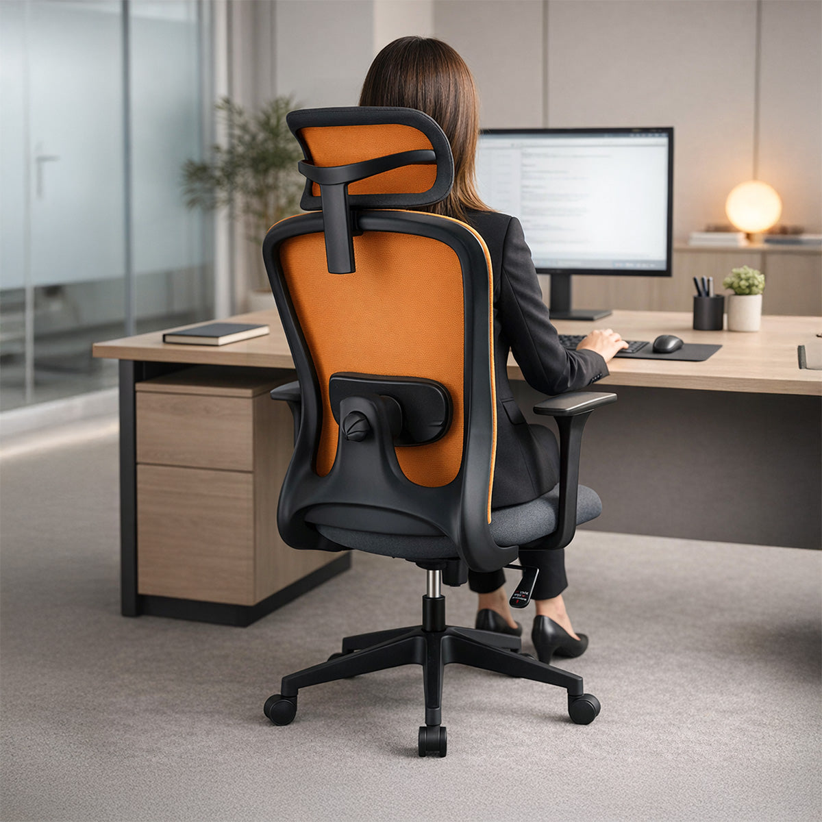 Silla Ergonómica con Soporte Lumbar De Escritorio, Dormitorio.