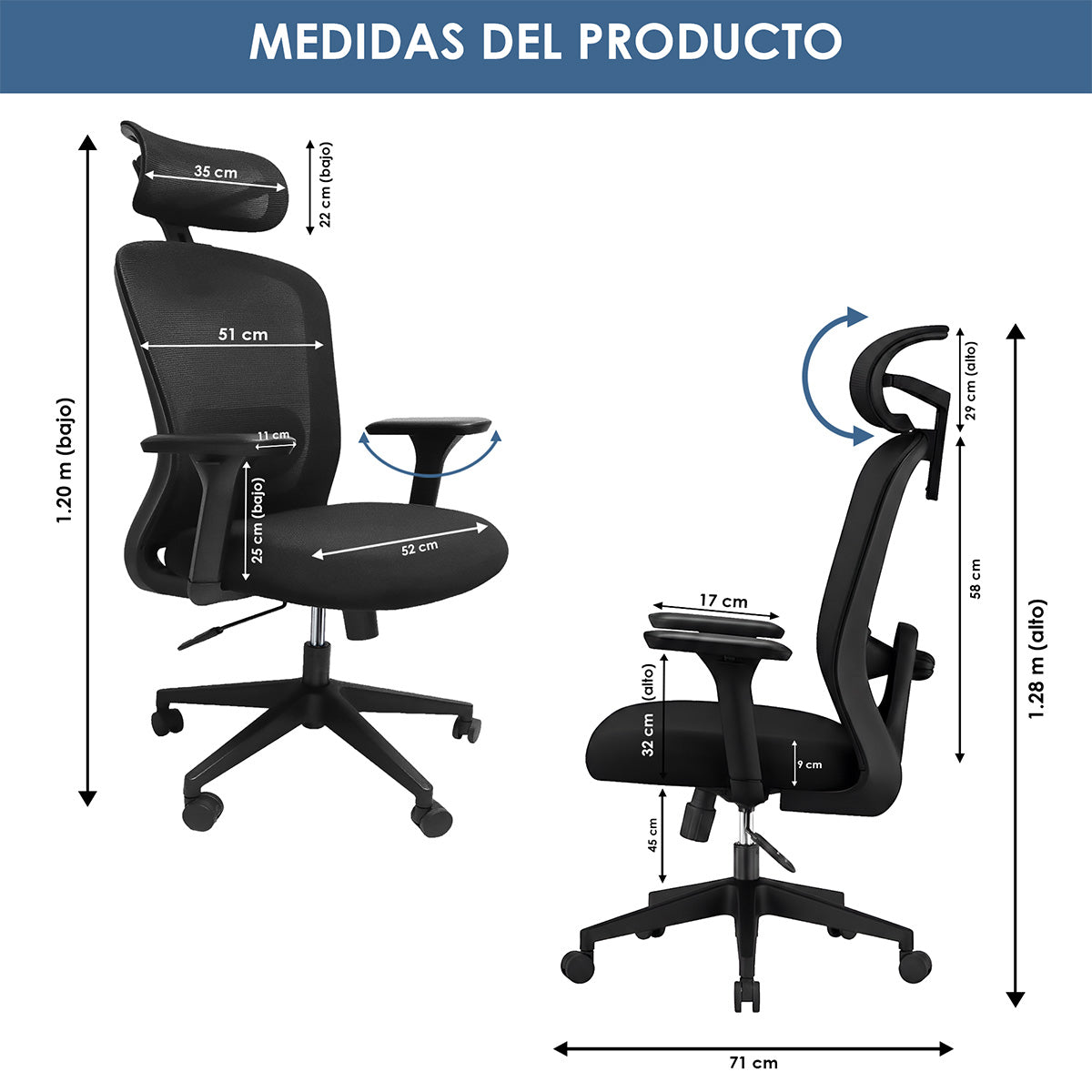 Silla Ergonómica con Soporte Lumbar De Escritorio, Dormitorio.