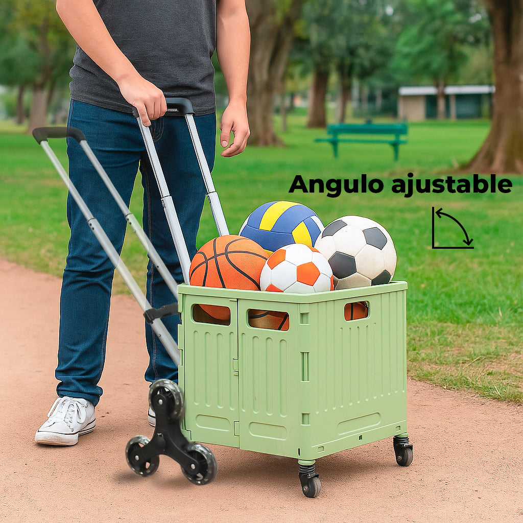 Carrito De Mandado Carga 54 L Plegable Con Rueda Subescalera