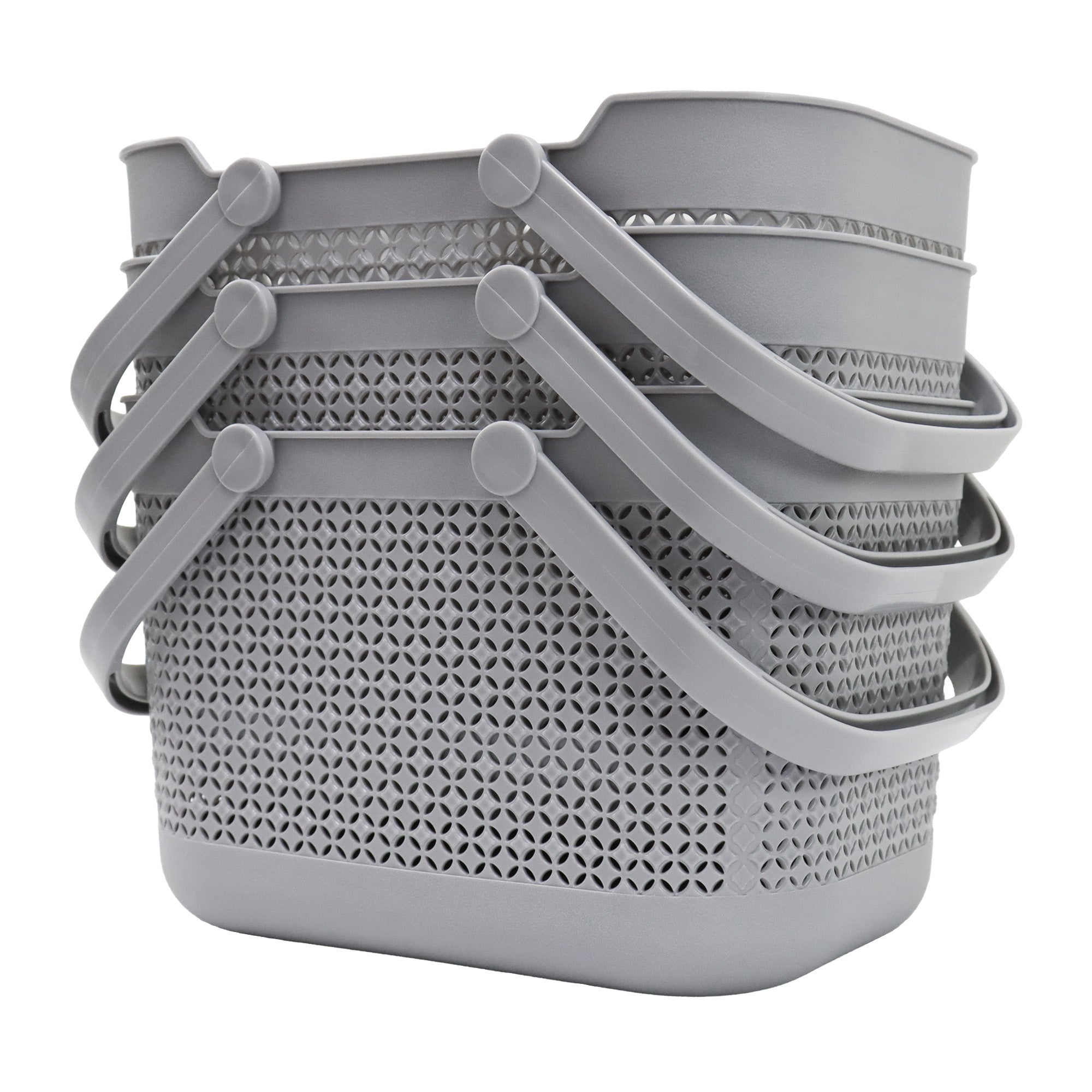 Set de 3 Canastas Plásticas con Mango – Organizadores Multiuso para Cocina, Baño u Oficina